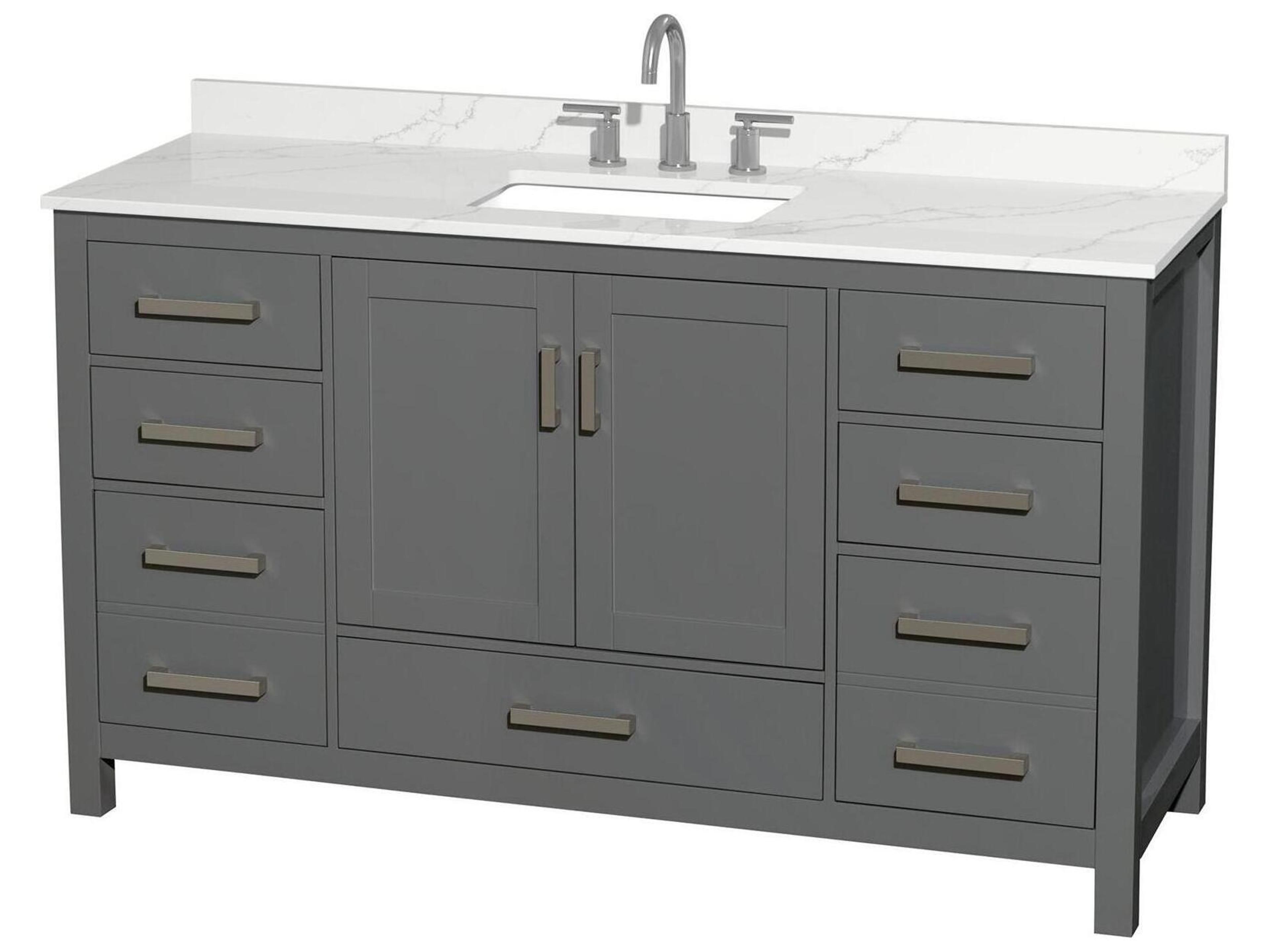 Wyndham Collection Sheffield 60" Dark Gray Vanity