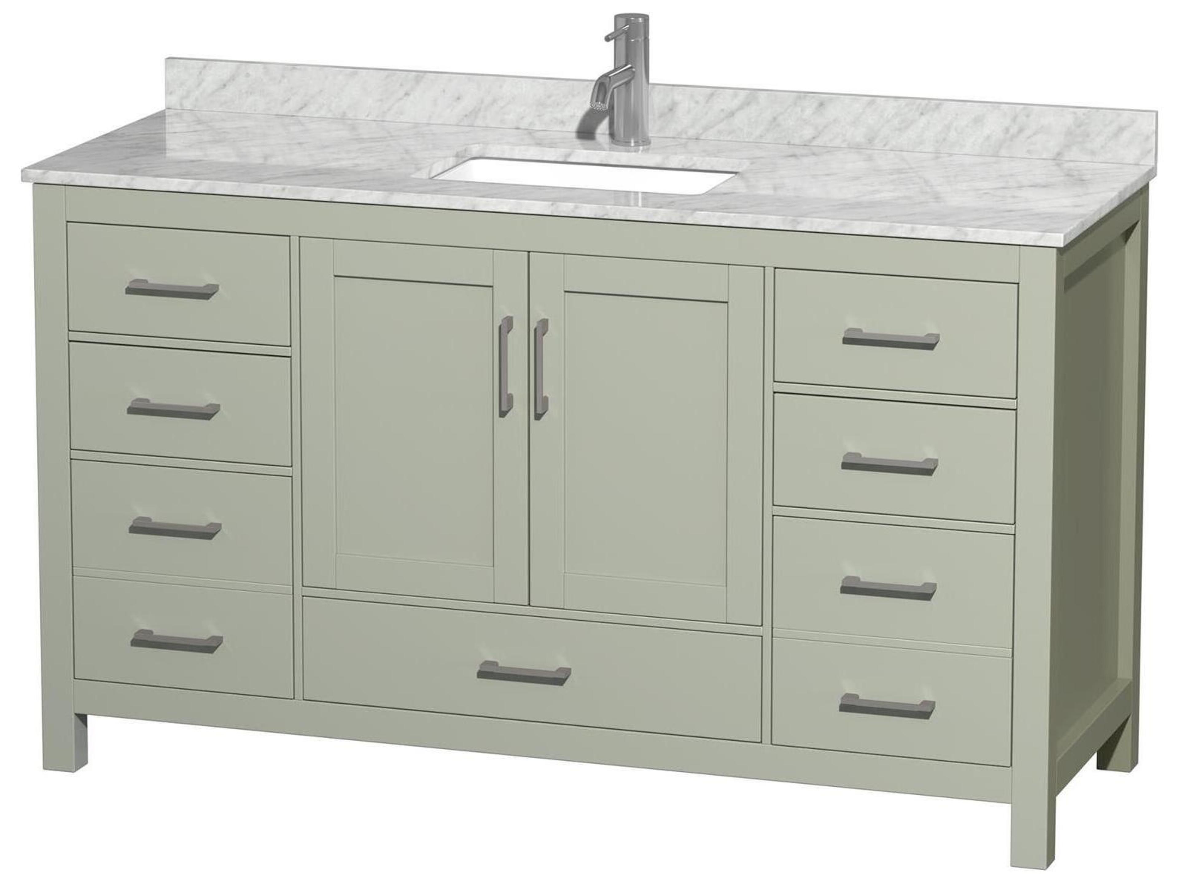 Wyndham Collection Sheffield 60" Light Green Vanity