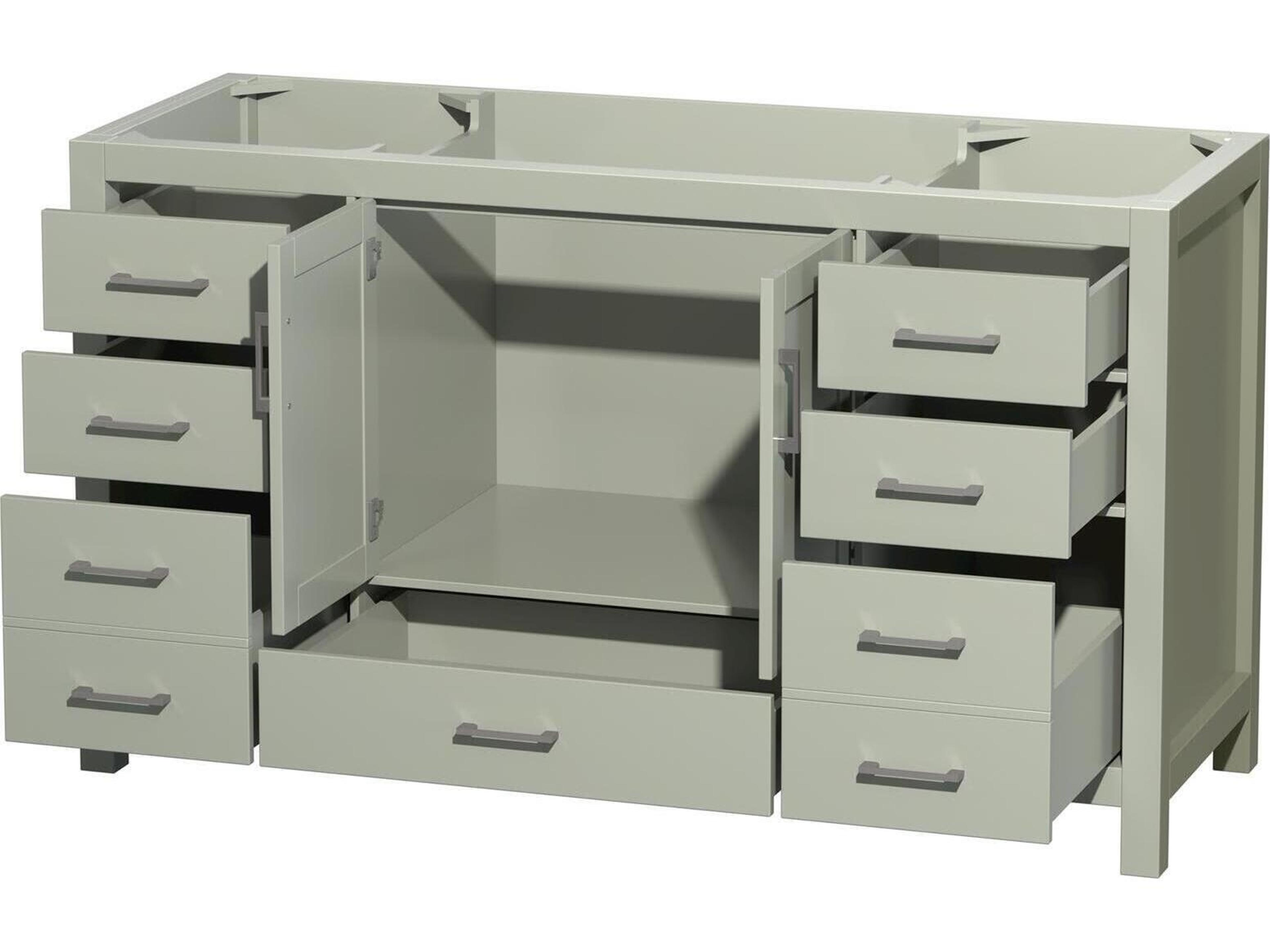 Wyndham Collection Sheffield 59" Light Green Vanity