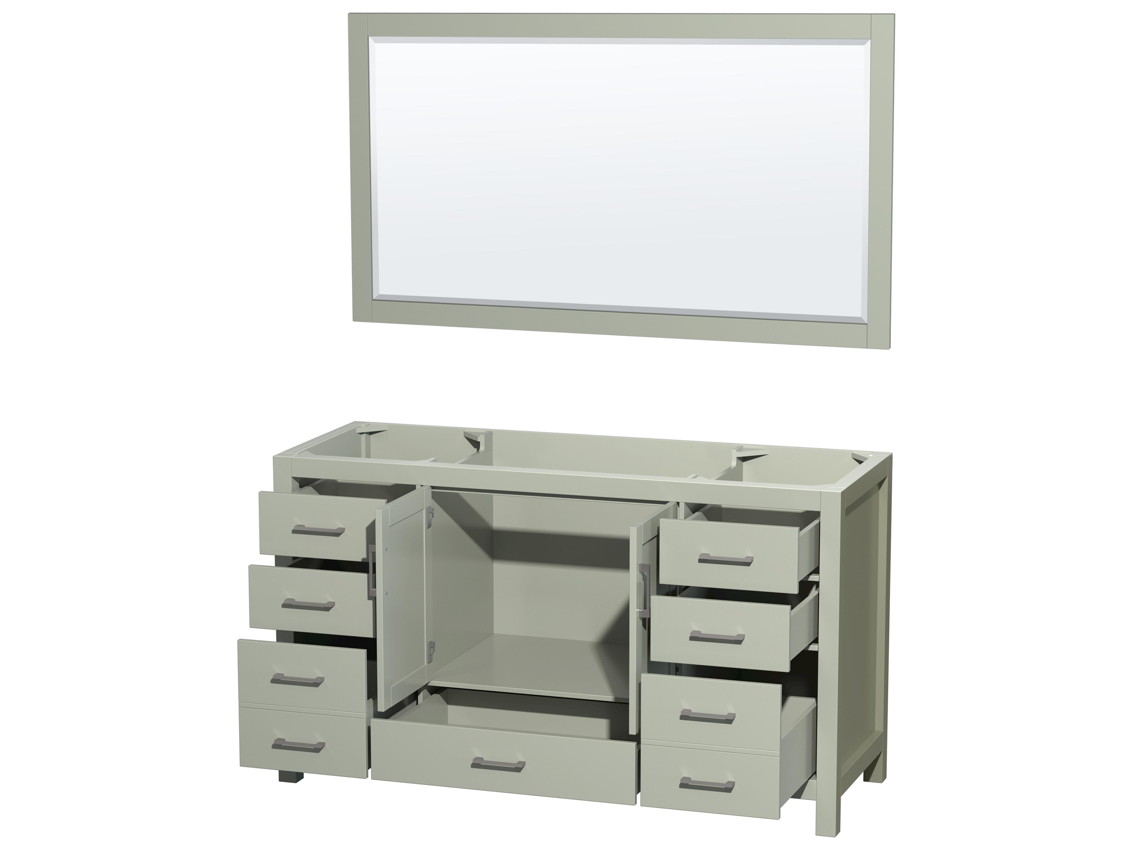 Wyndham Collection Sheffield 59" Light Green Vanity