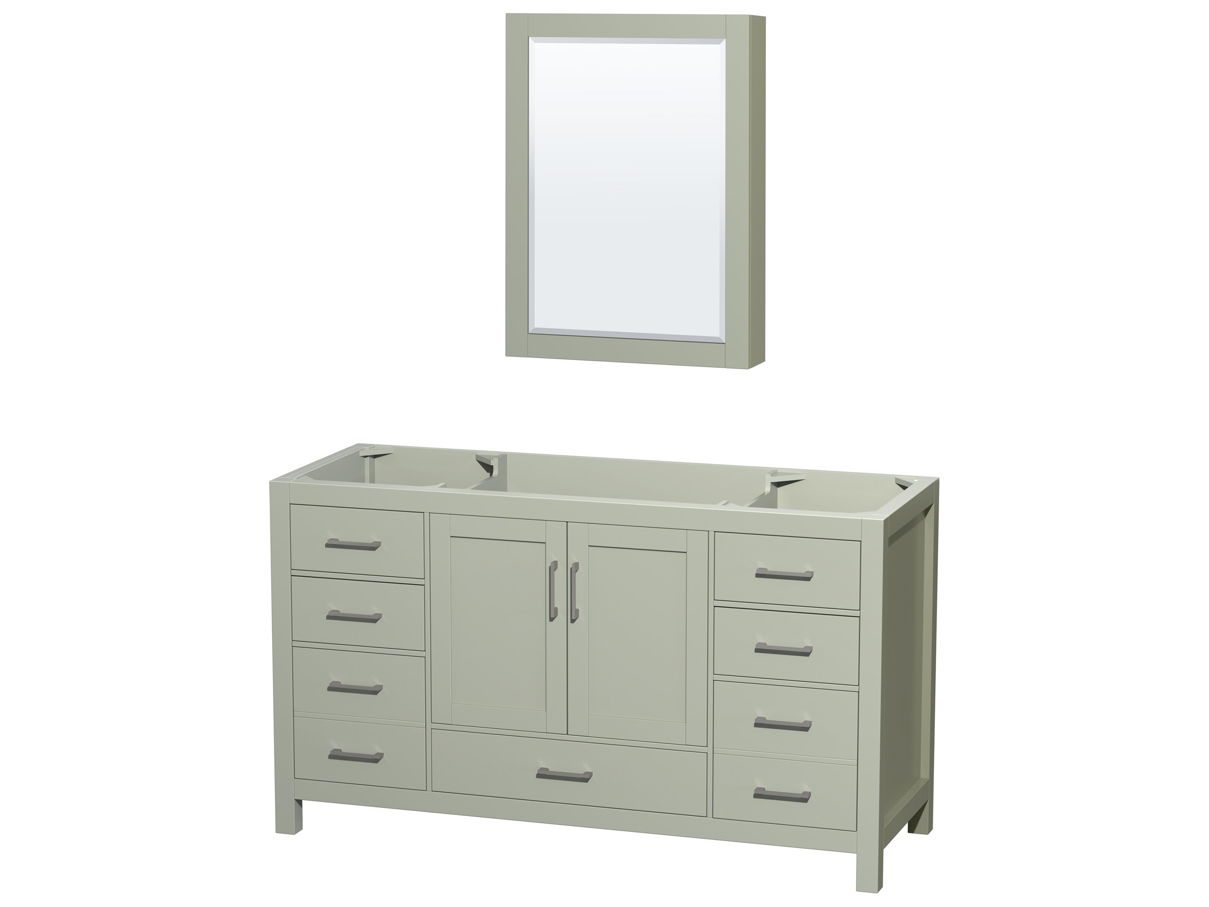 Wyndham Collection Sheffield 59" Light Green Vanity