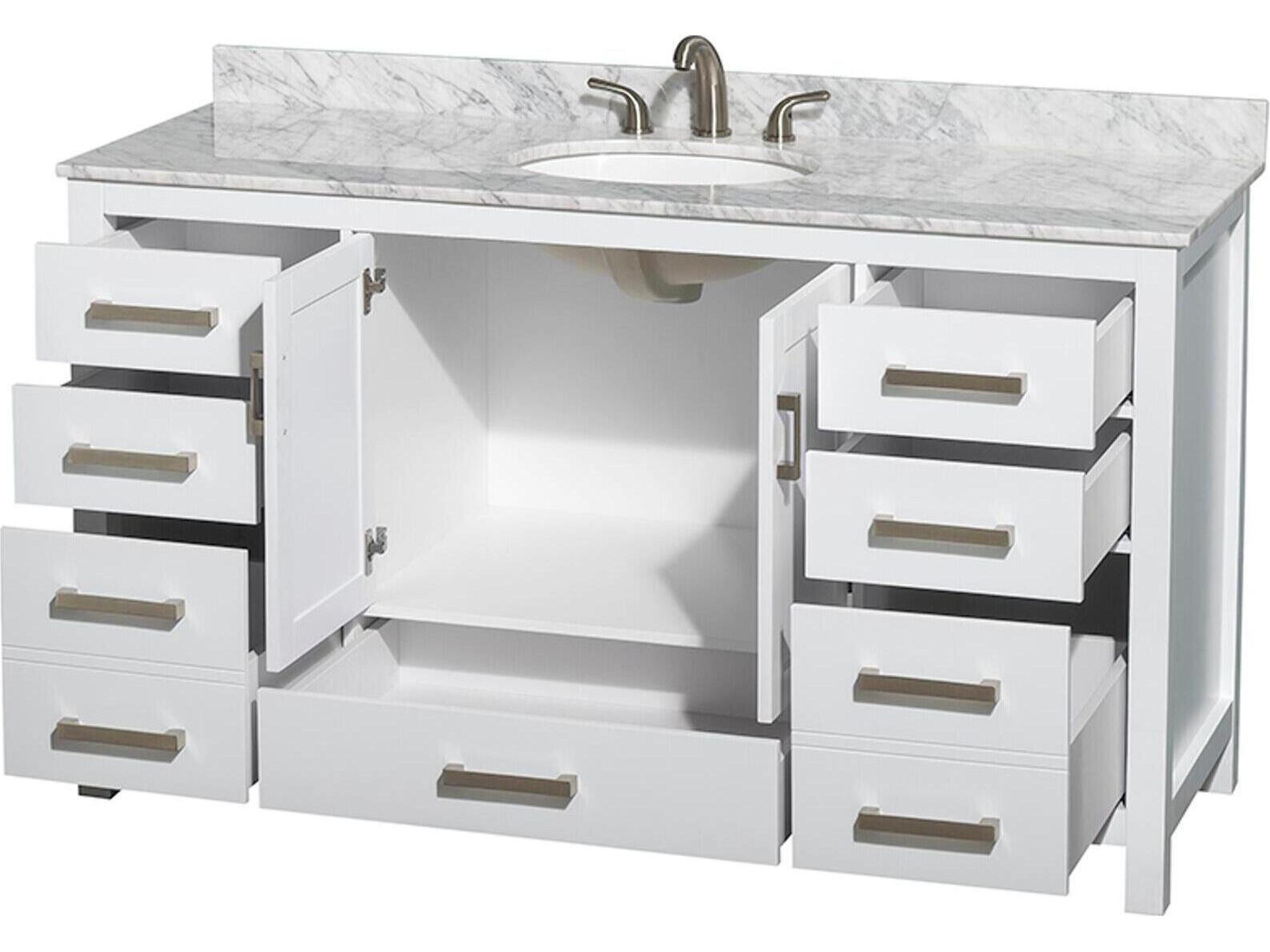 Wyndham Collection Sheffield 60" White Vanity