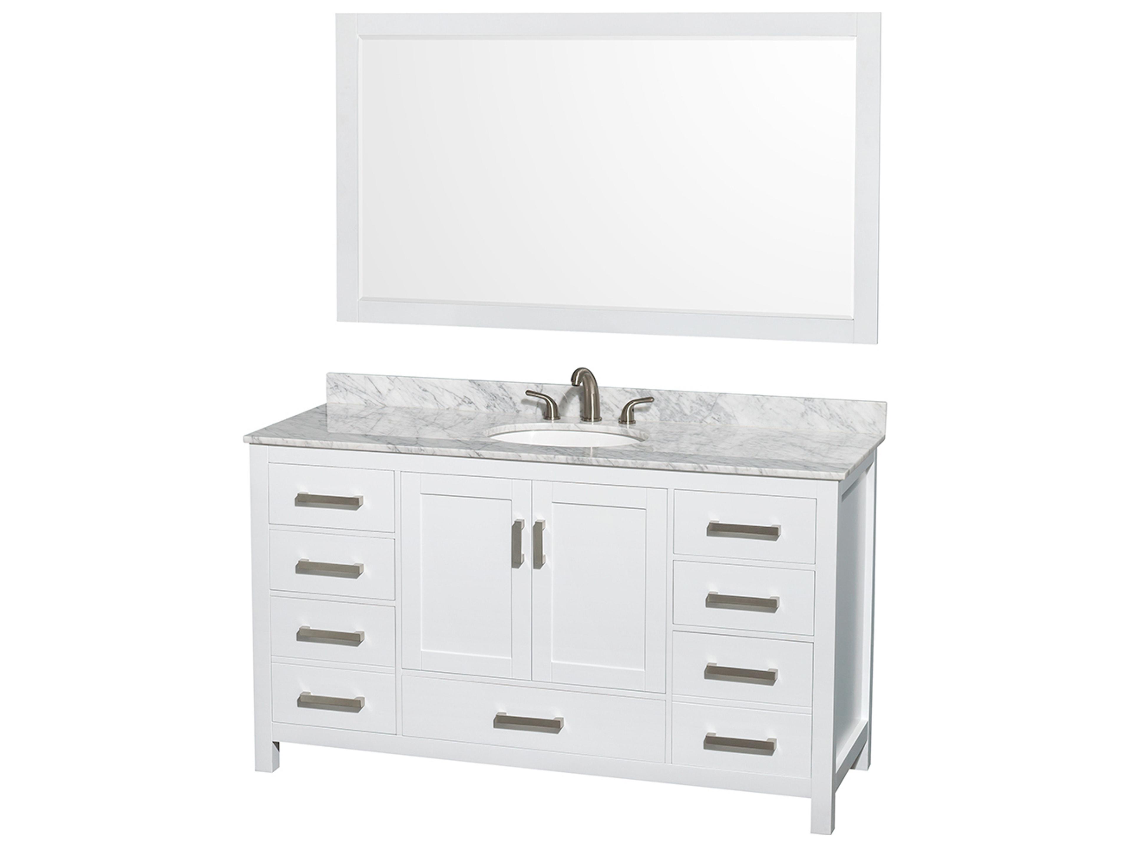 Wyndham Collection Sheffield 60" White Vanity