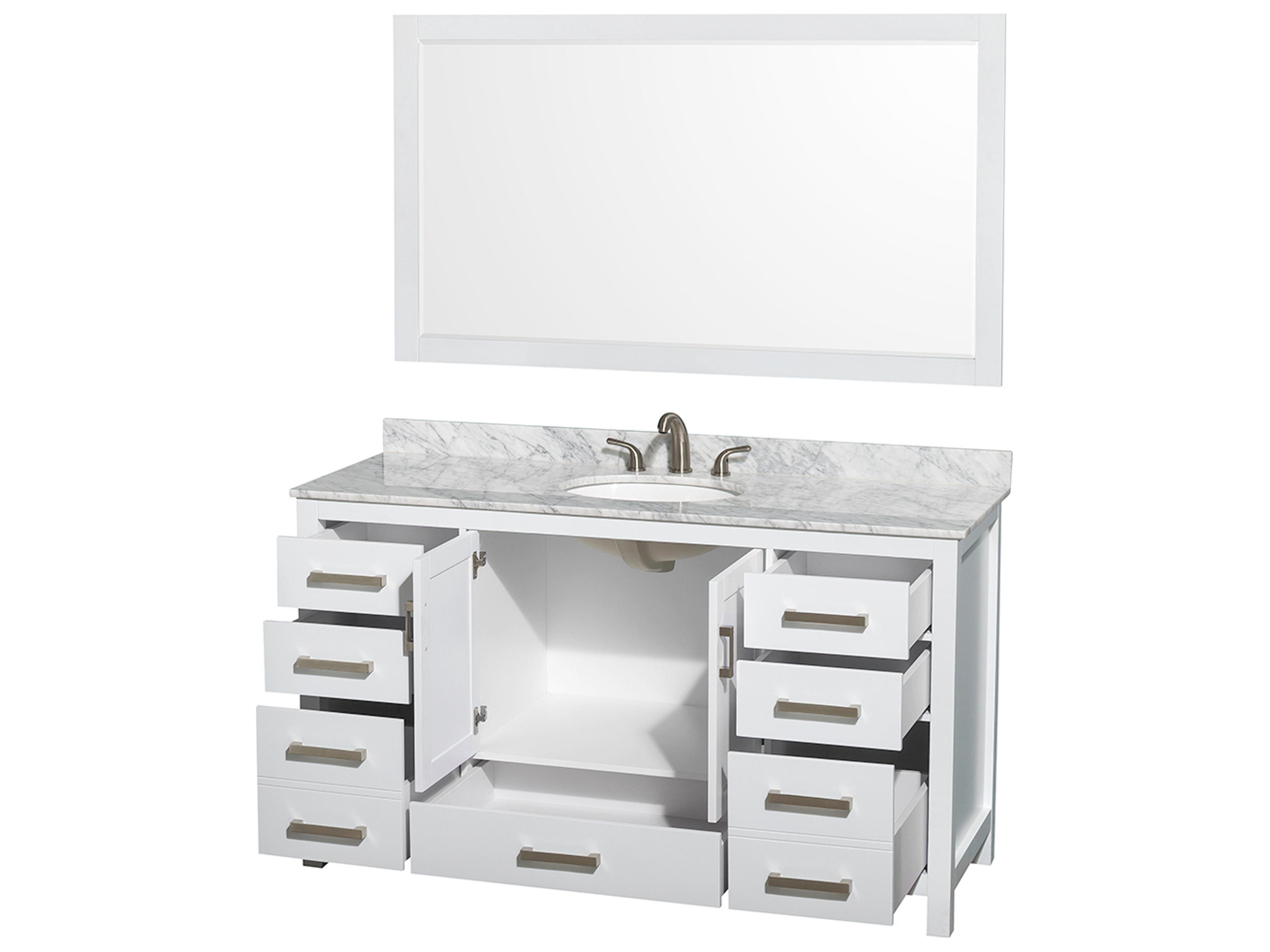 Wyndham Collection Sheffield 60" White Vanity