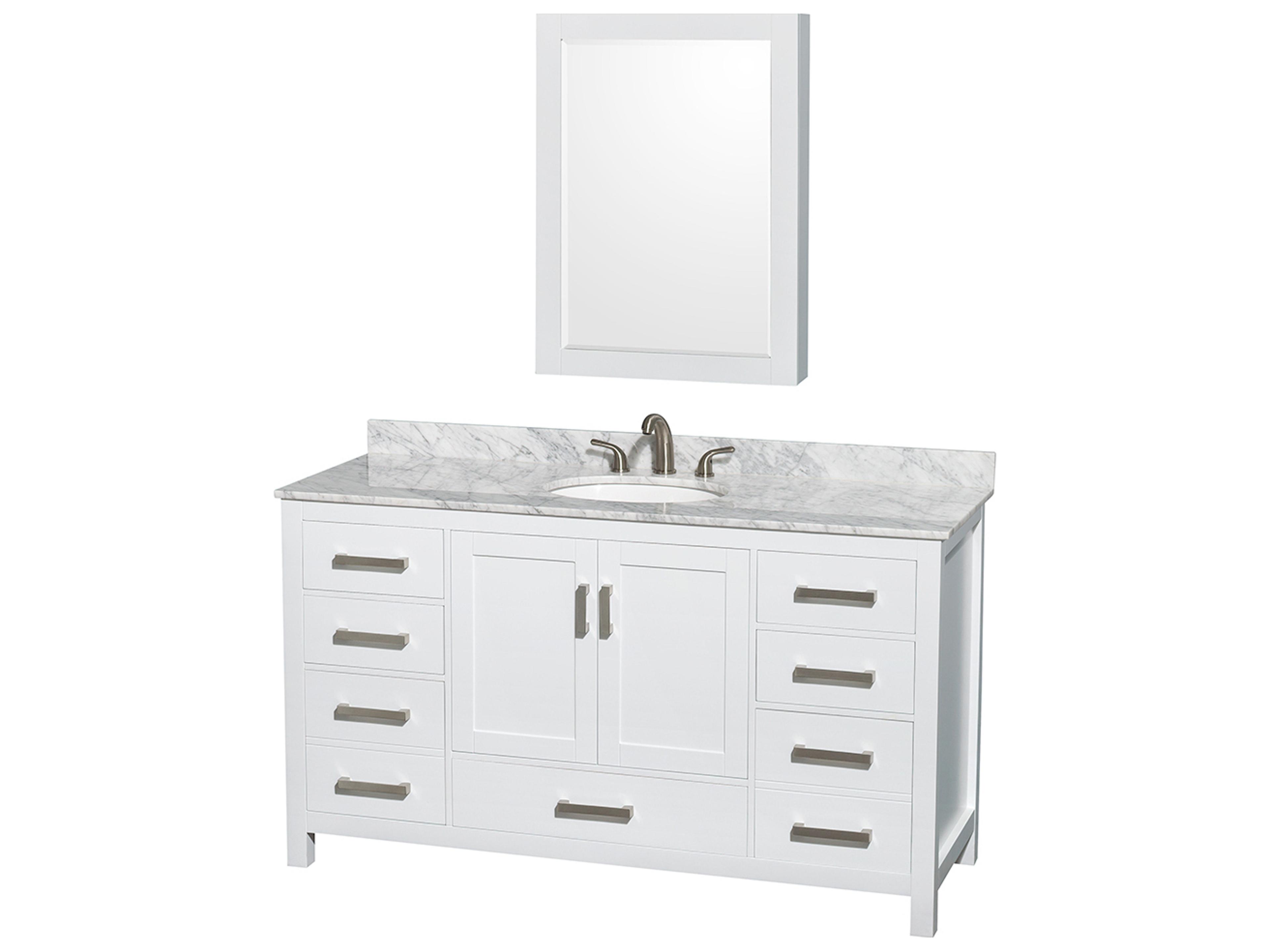 Wyndham Collection Sheffield 60" White Vanity