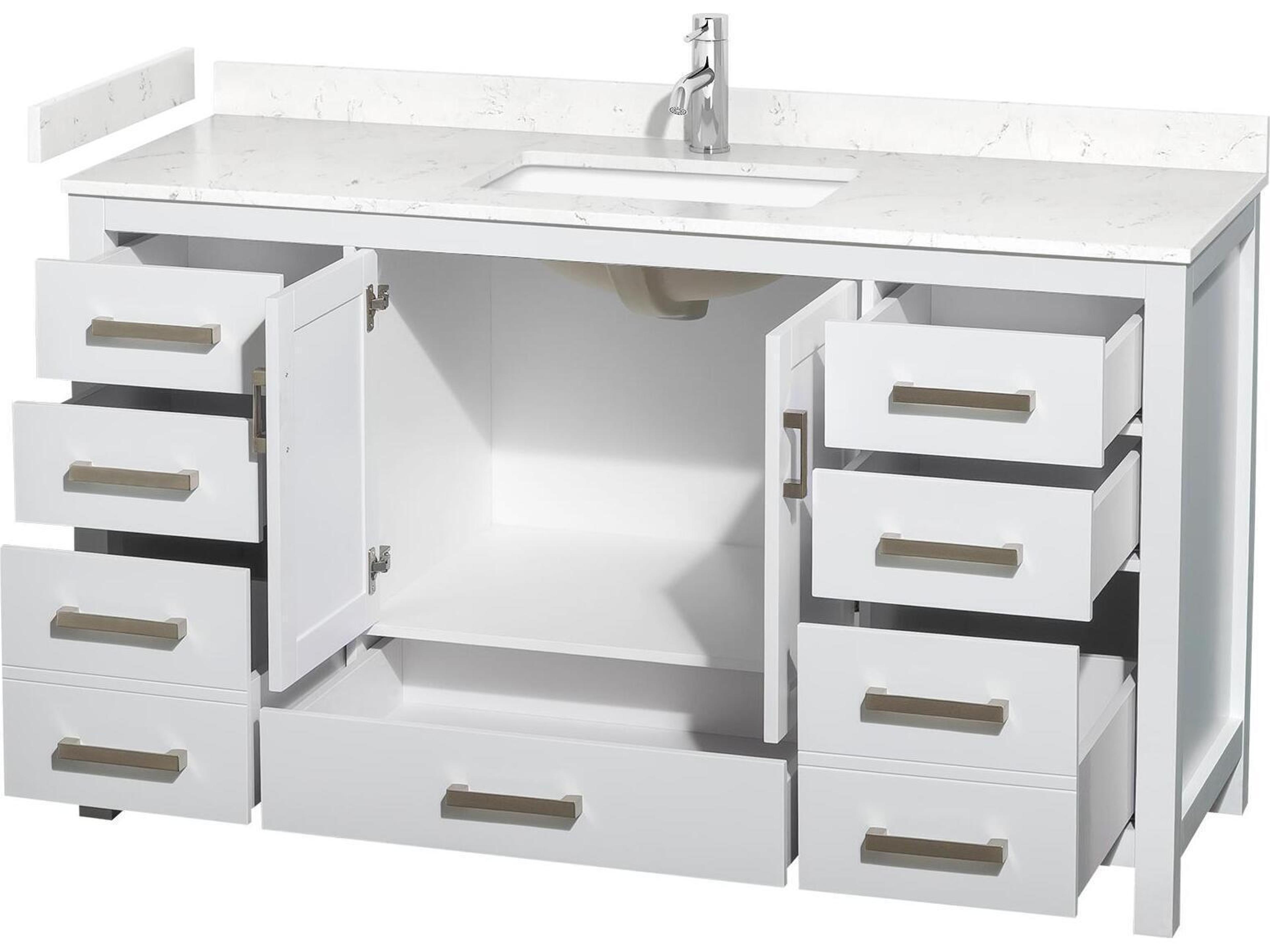 Wyndham Collection Sheffield 60" White Vanity