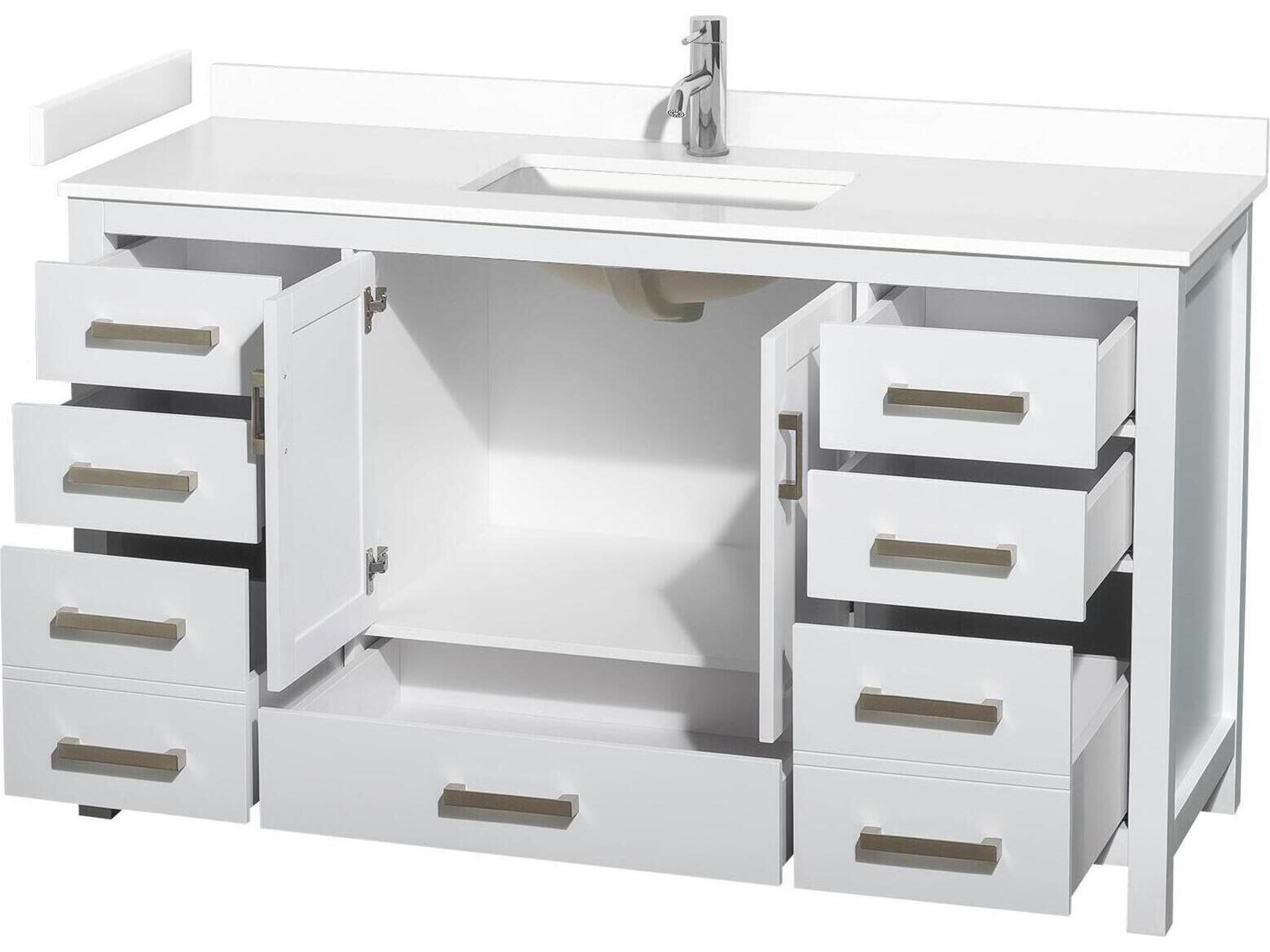 Wyndham Collection Sheffield 60" White Vanity
