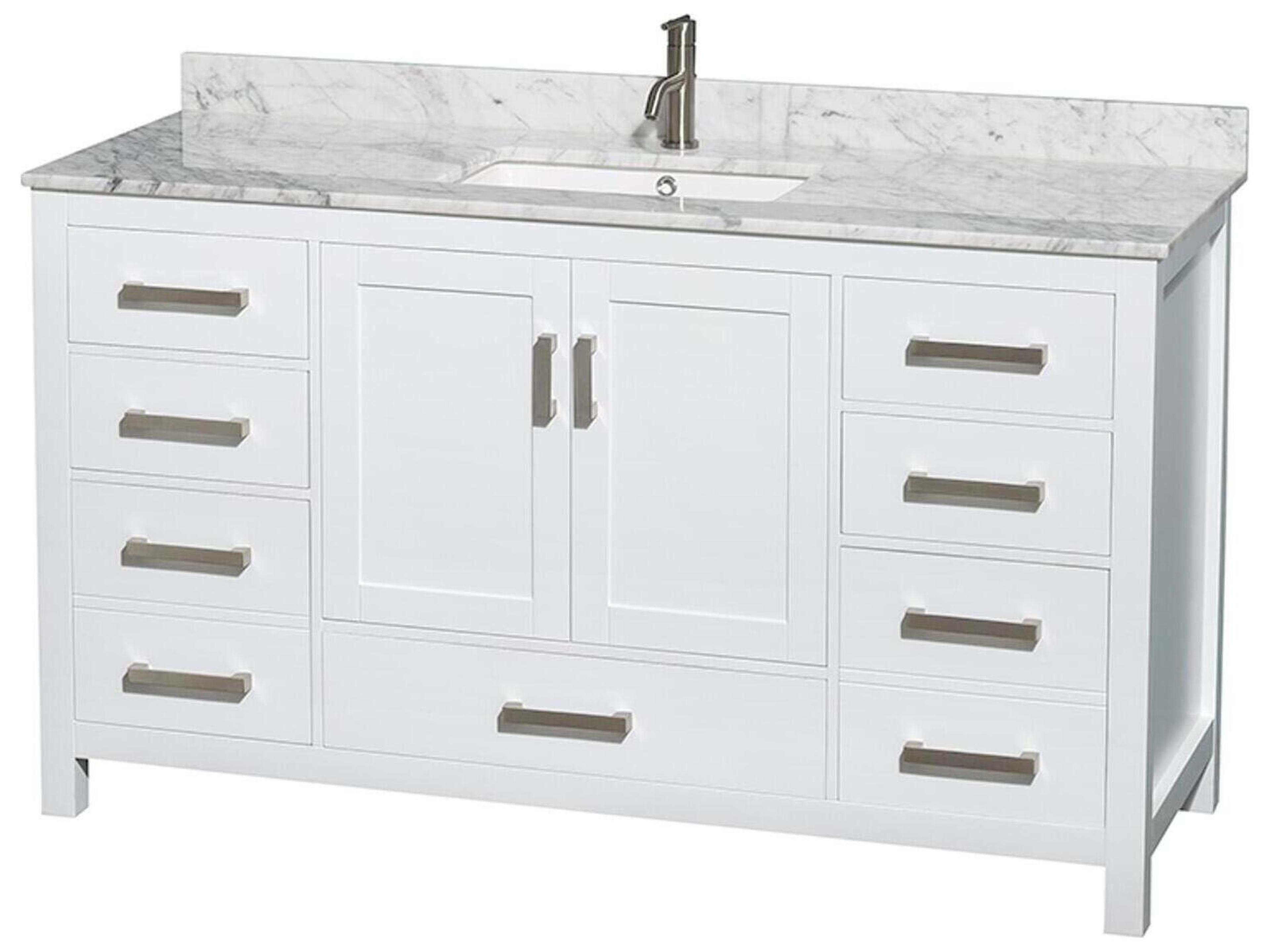 Wyndham Collection Sheffield 60" White Vanity