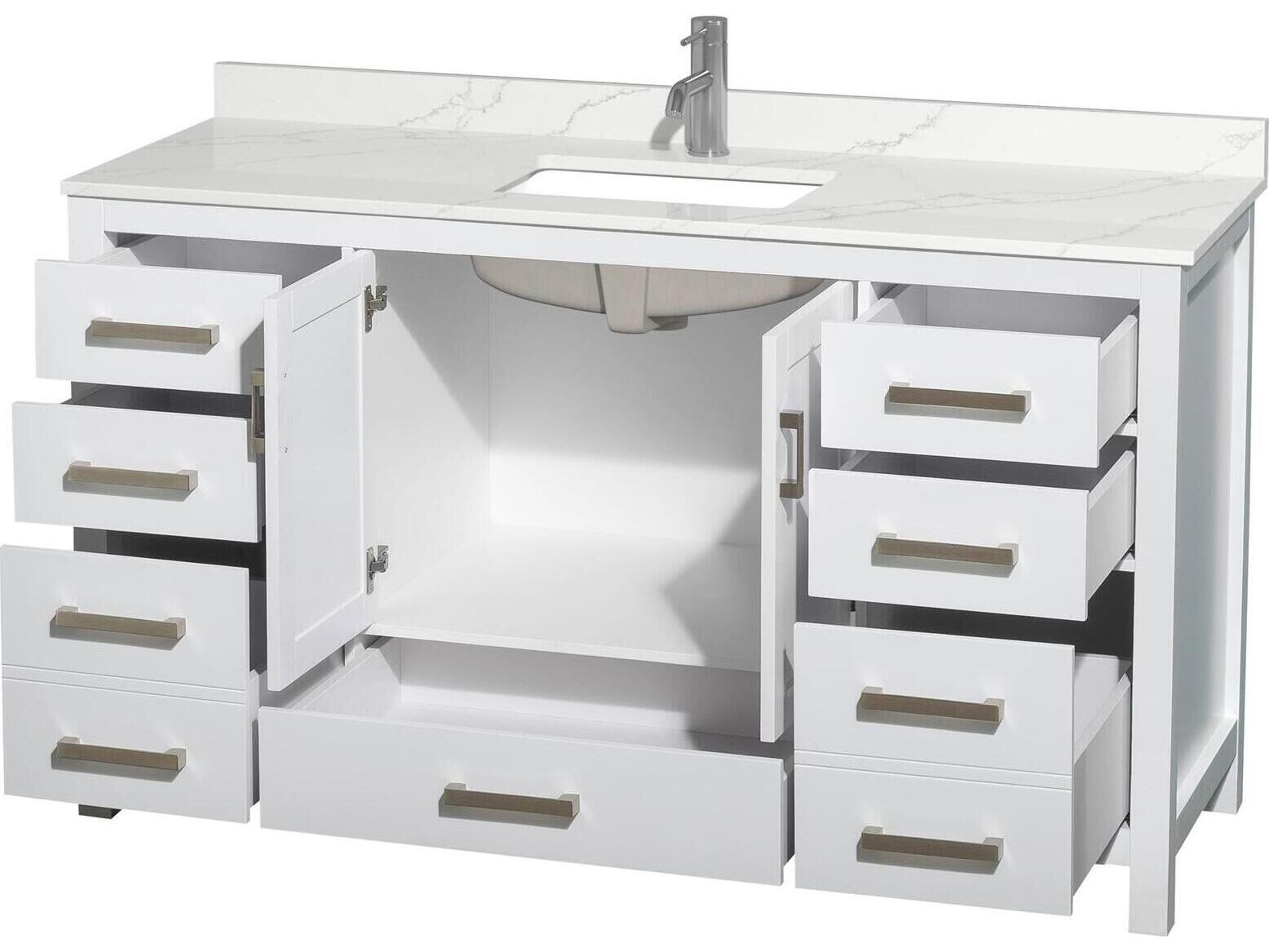 Wyndham Collection Sheffield 60" White Vanity