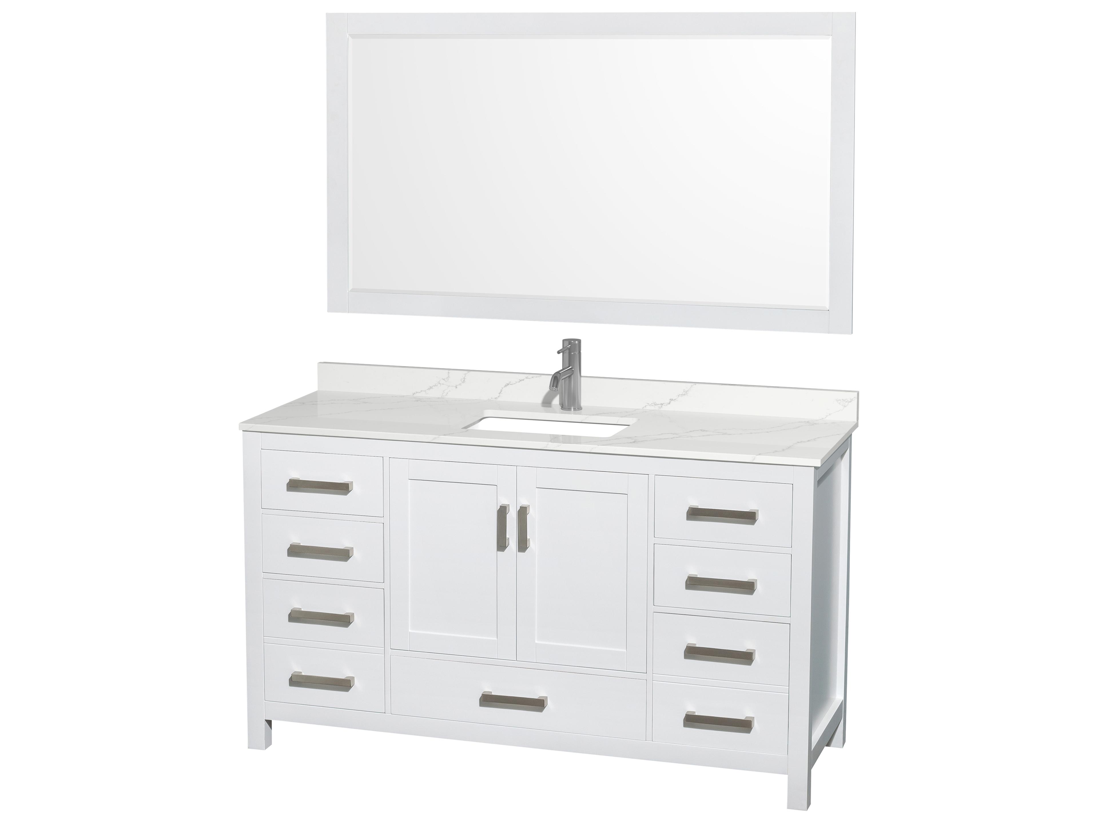 Wyndham Collection Sheffield 60" White Vanity