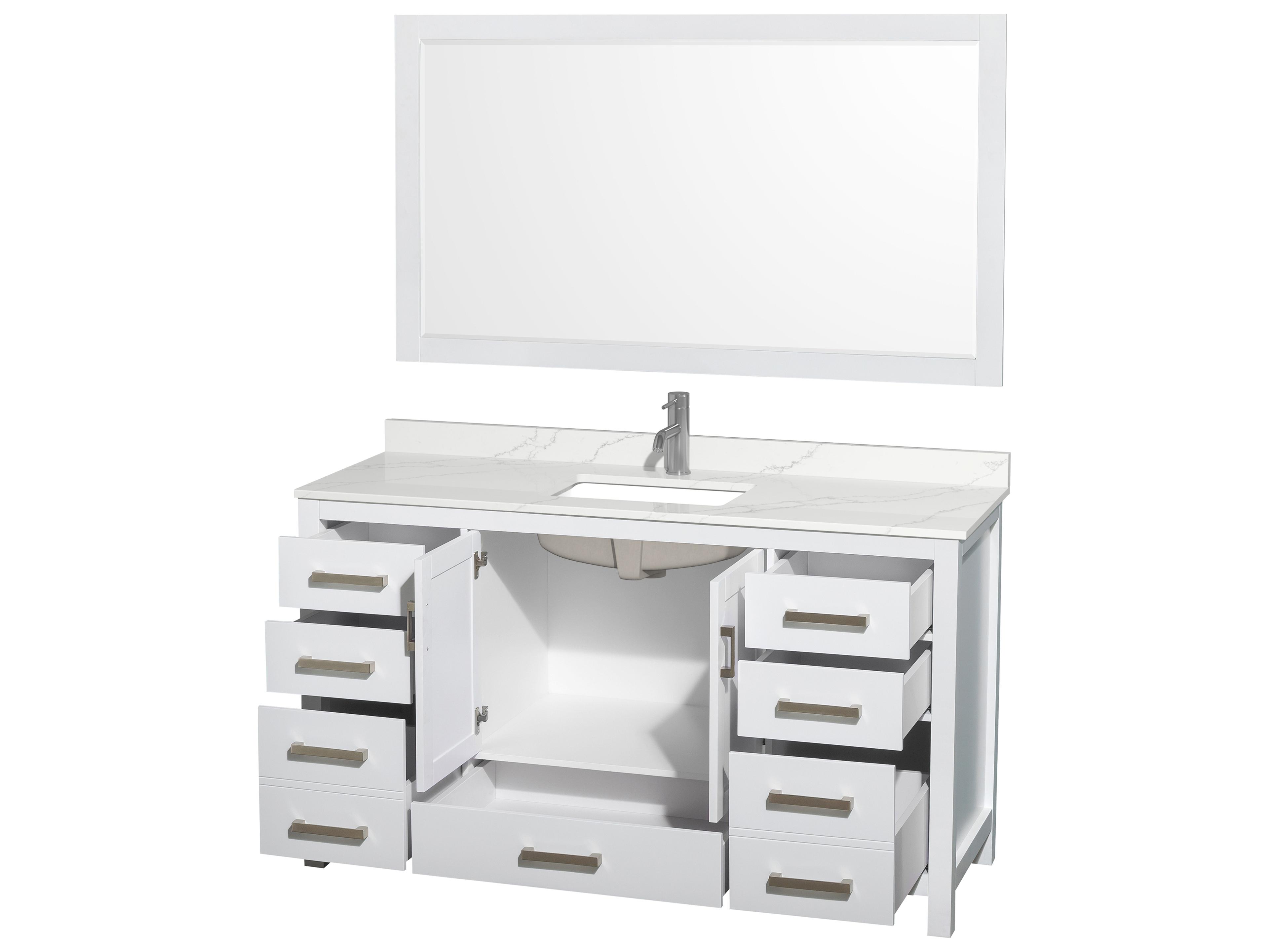 Wyndham Collection Sheffield 60" White Vanity