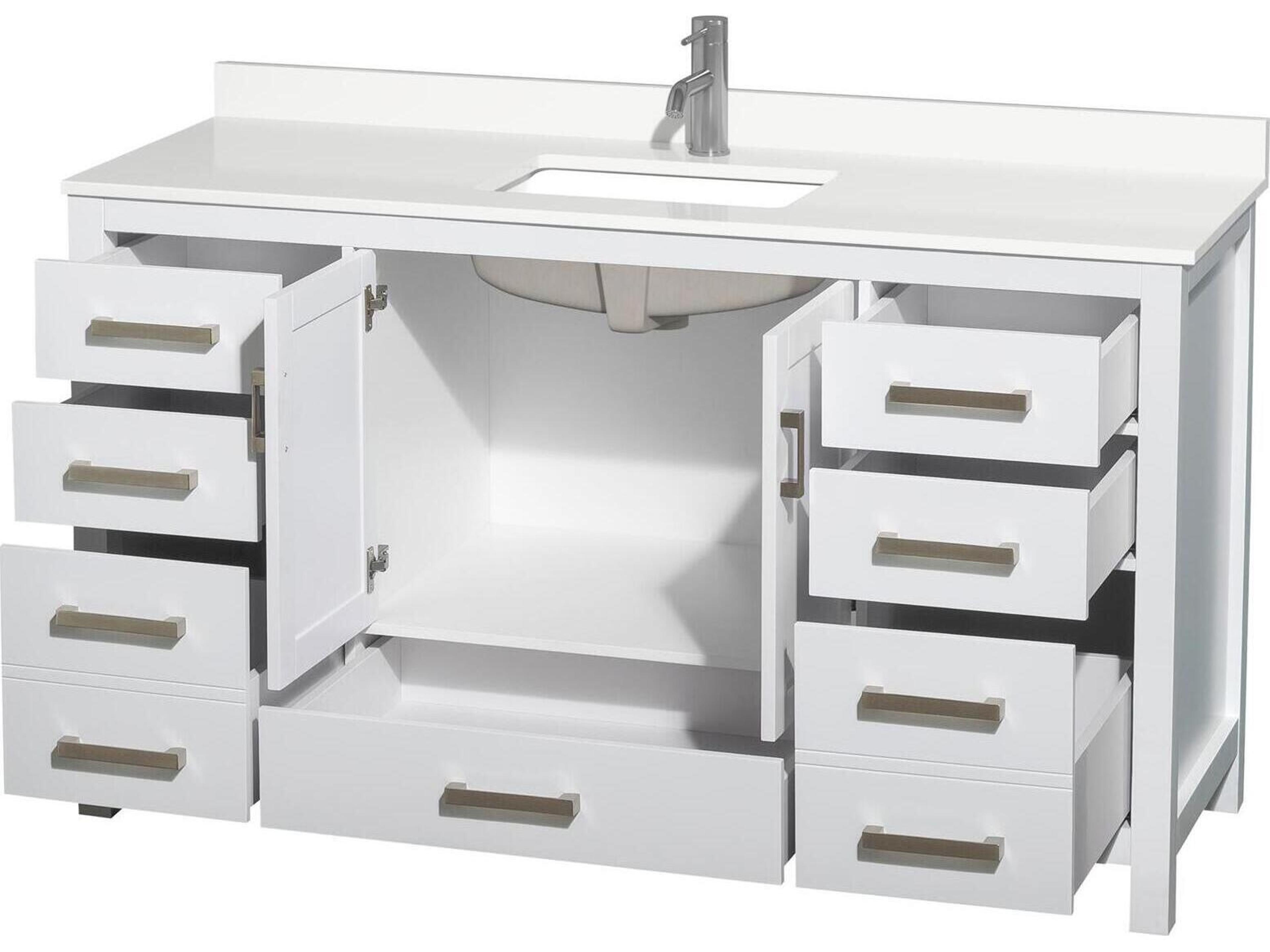 Wyndham Collection Sheffield 60" White Vanity