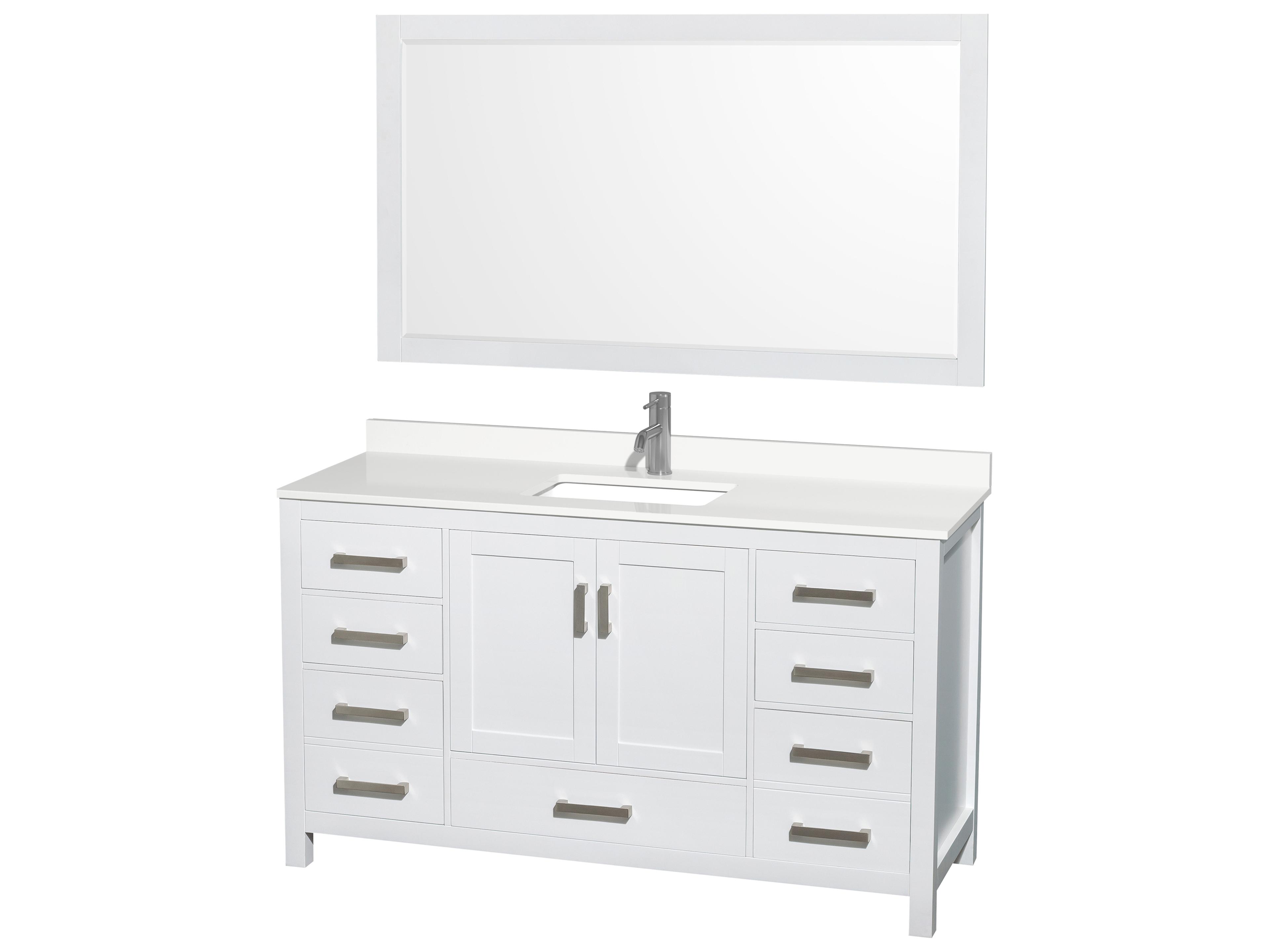Wyndham Collection Sheffield 60" White Vanity