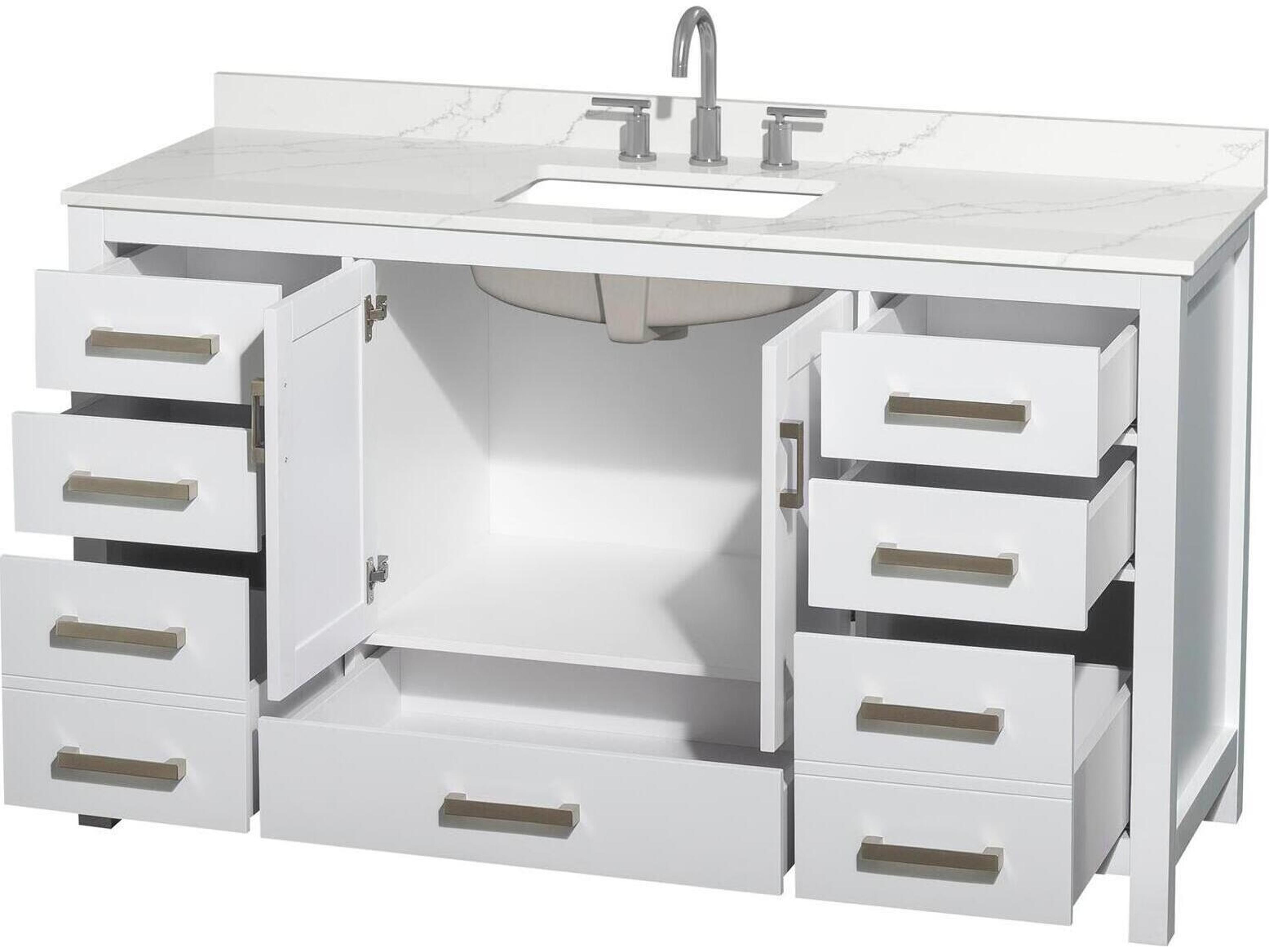 Wyndham Collection Sheffield 60" White Vanity
