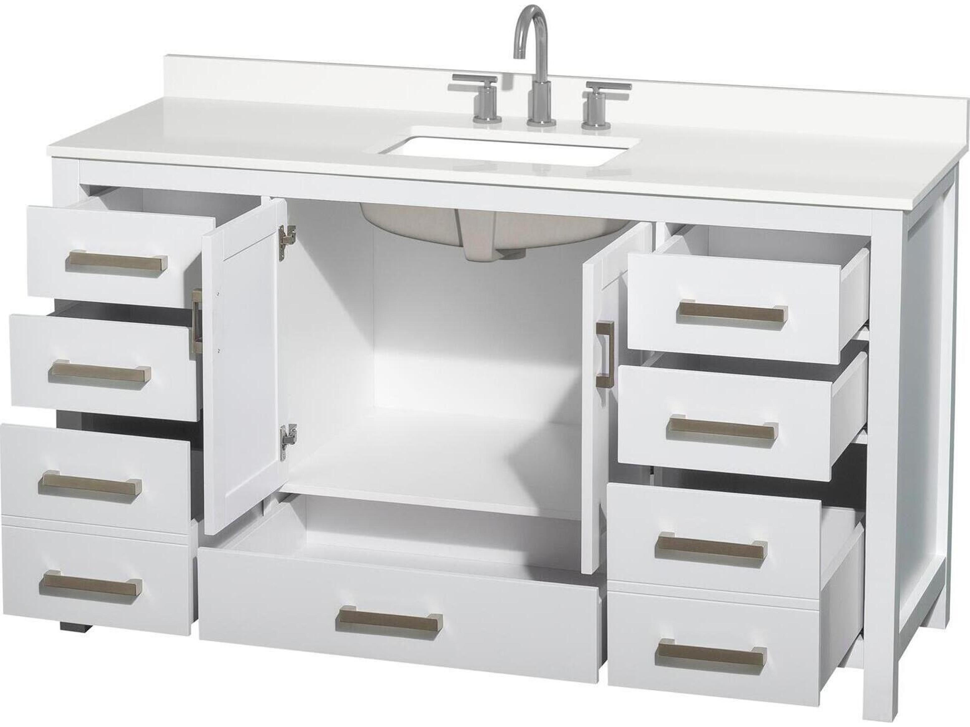 Wyndham Collection Sheffield 60" White Vanity