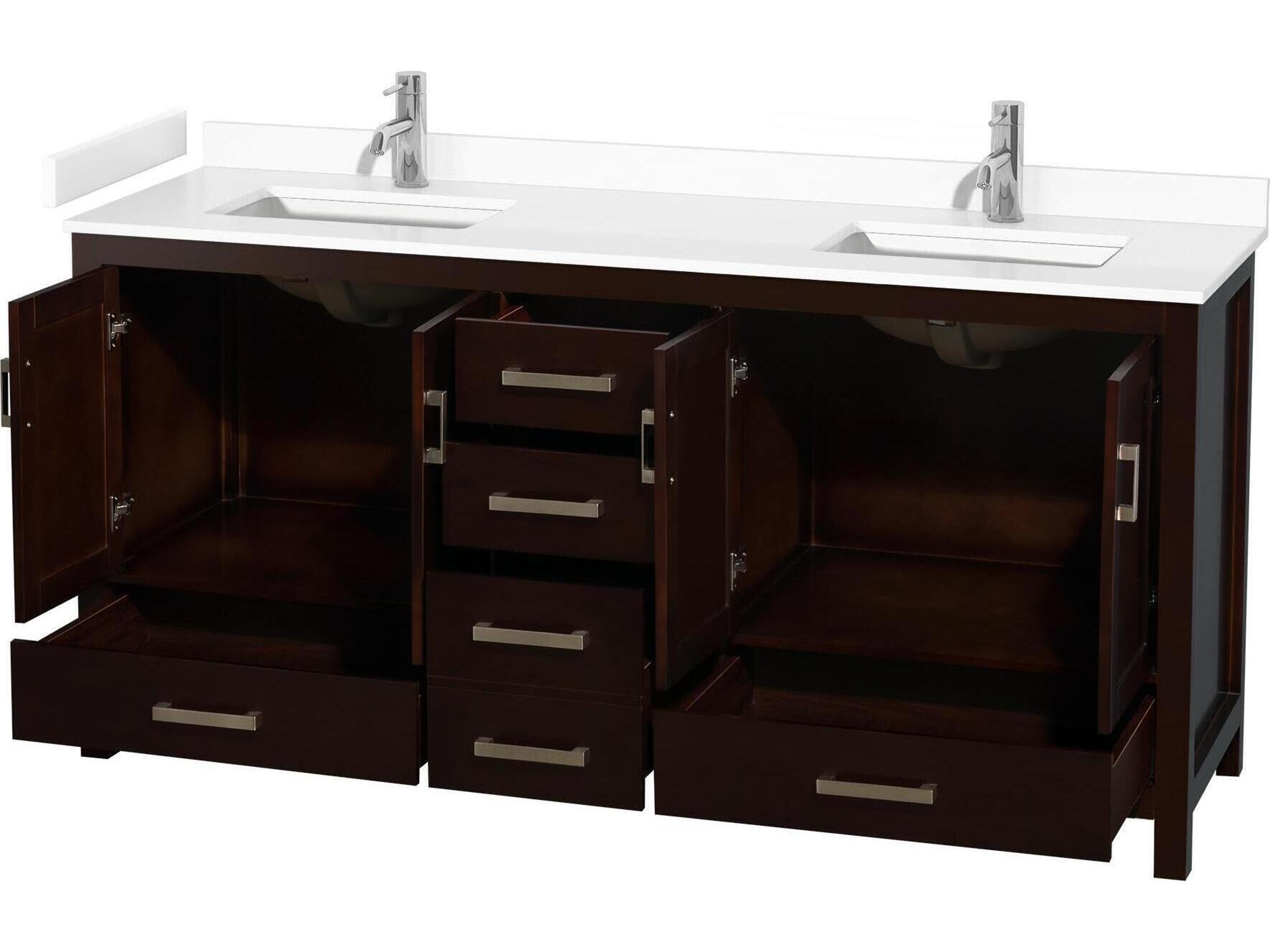 Wyndham Collection Sheffield 72" Espresso Vanity