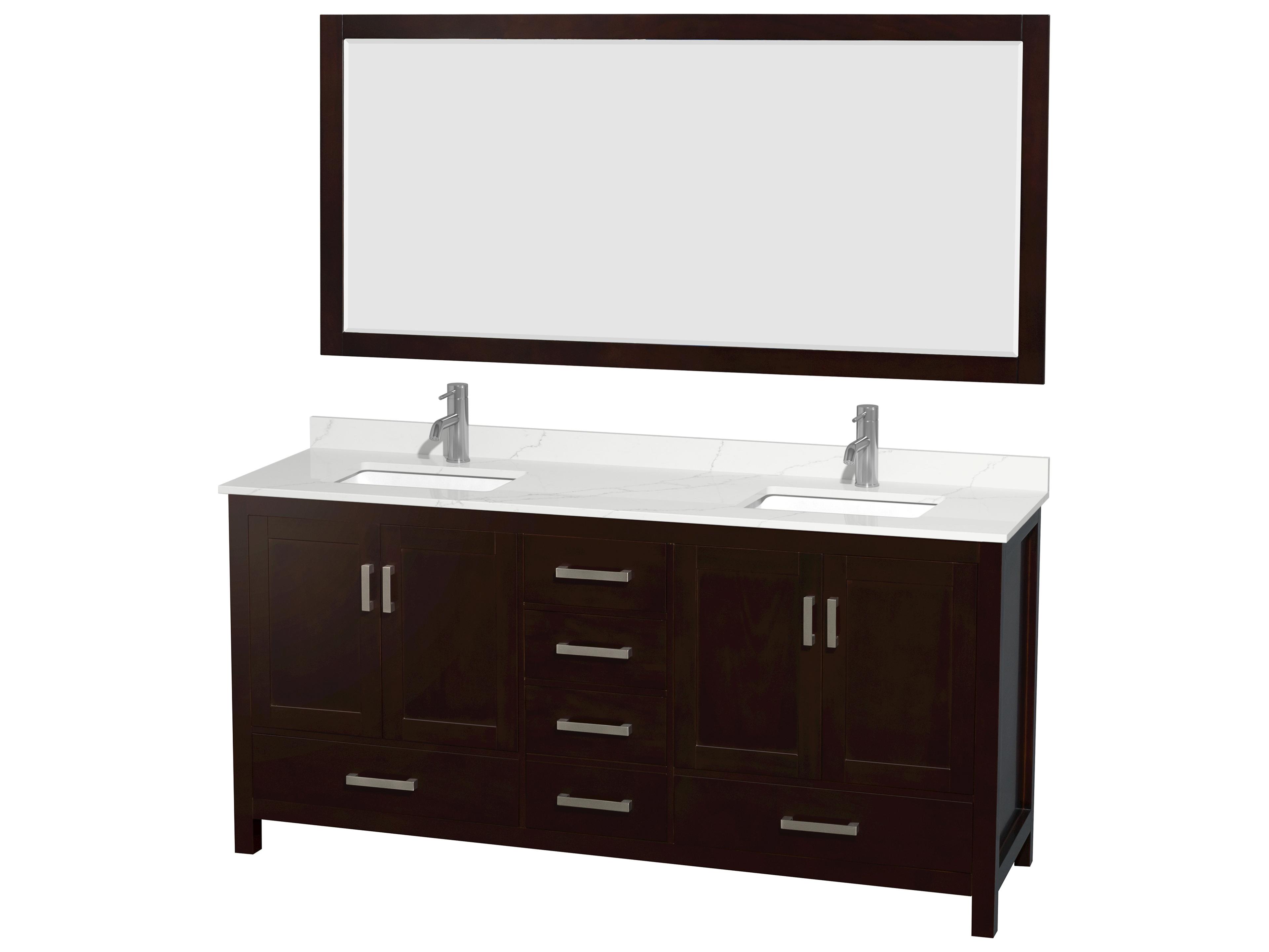 Sheffield 72" Espresso Vanity with 70" Mirror
