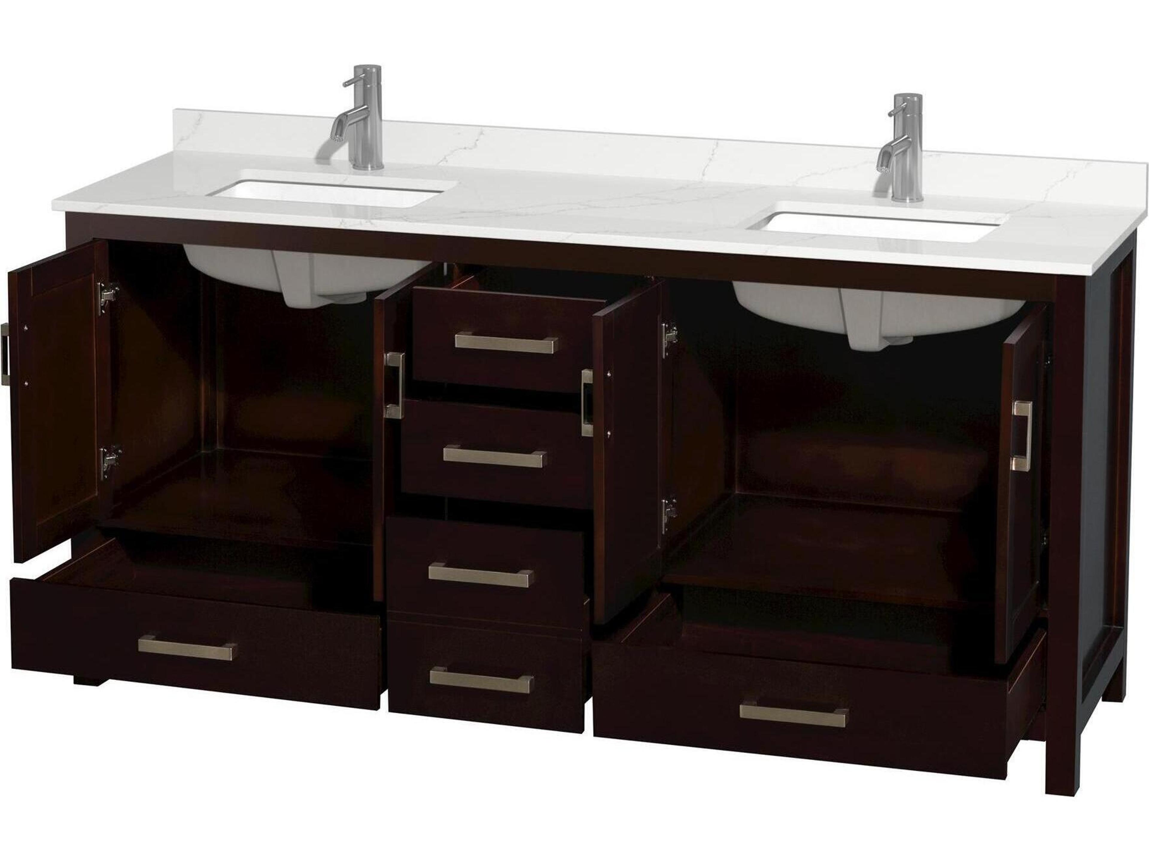 Wyndham Collection Sheffield 72" Espresso Vanity