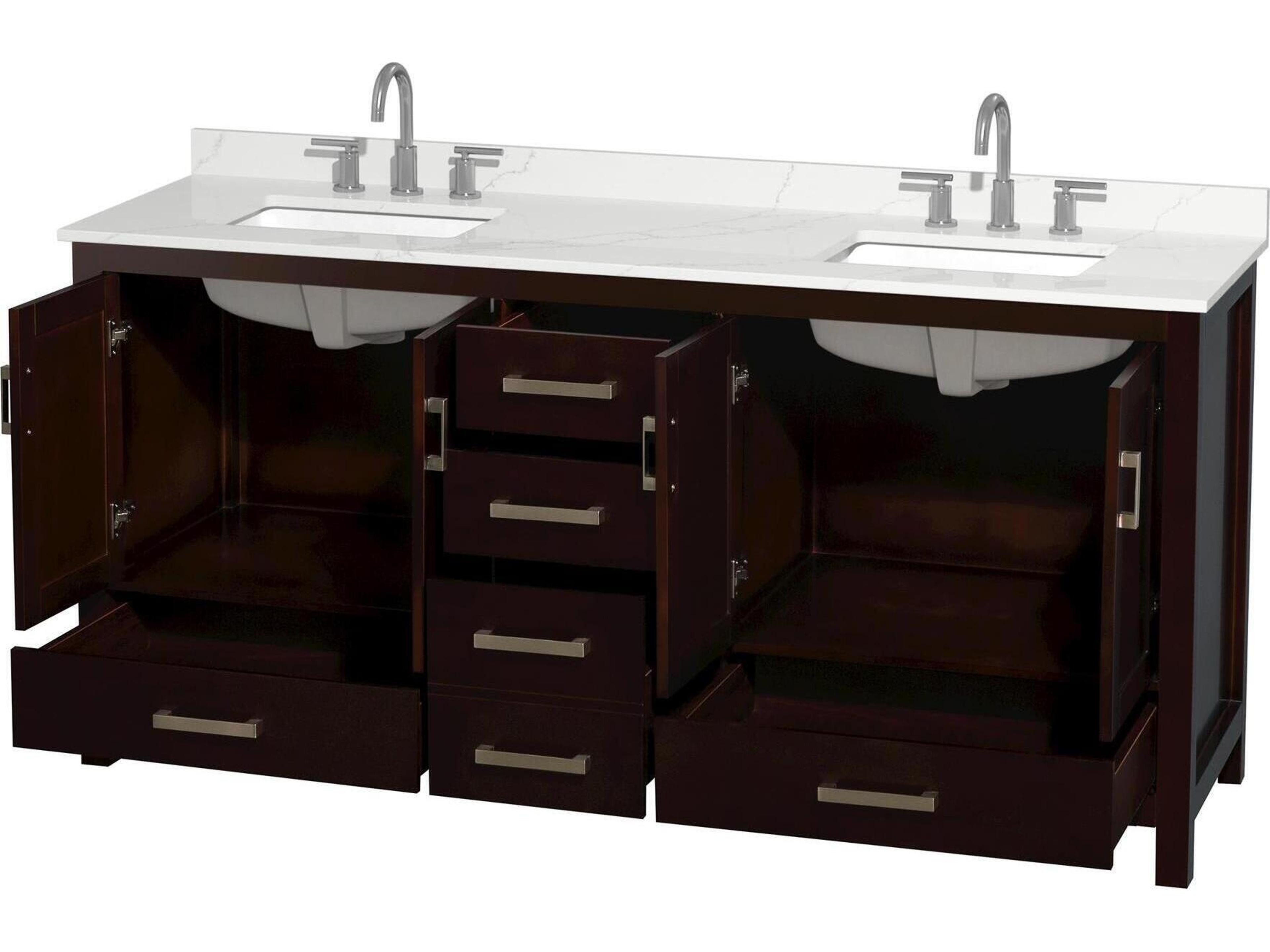 Wyndham Collection Sheffield 72" Espresso Vanity