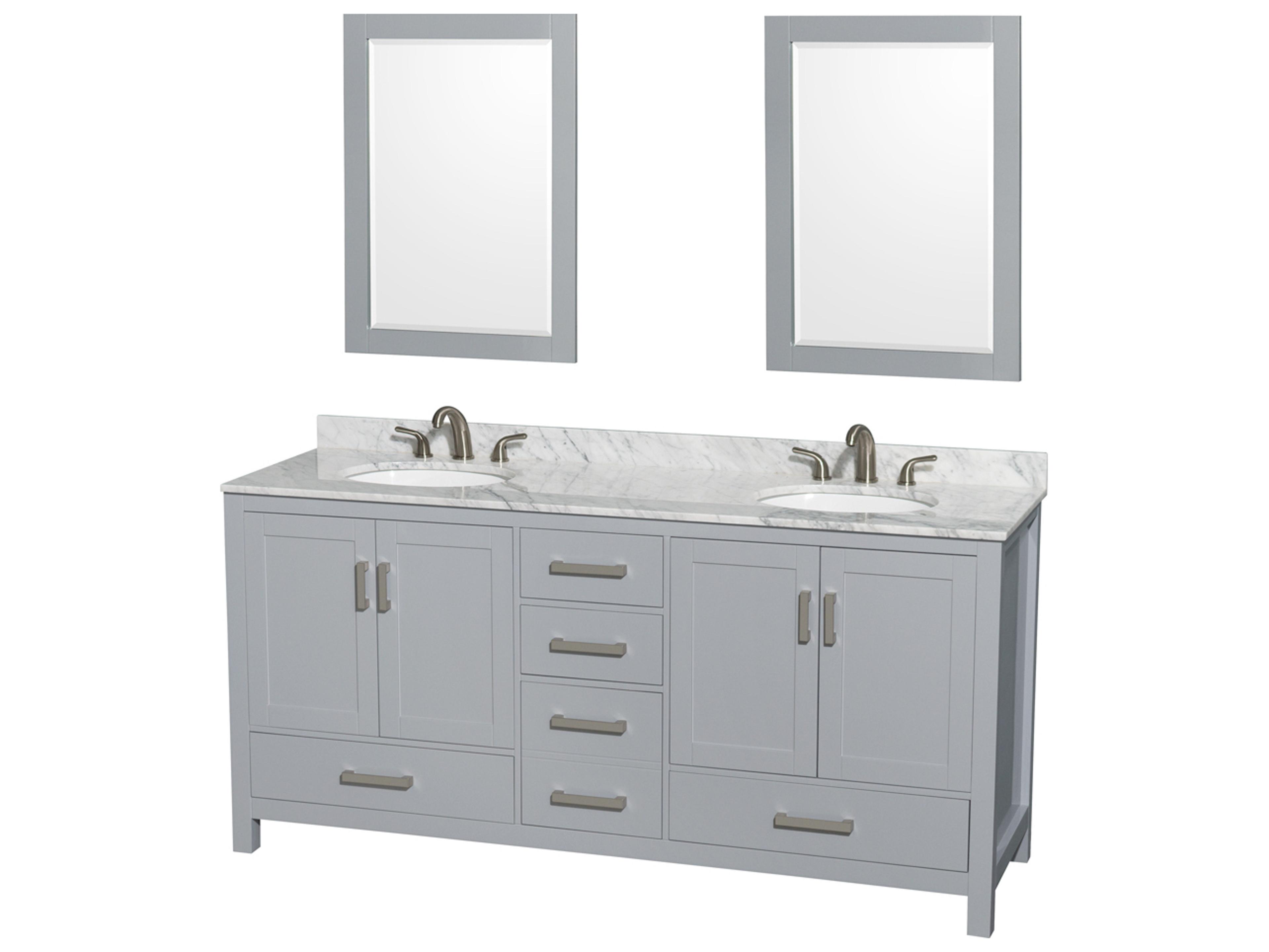 Wyndham Collection Sheffield 72" Gray Vanity