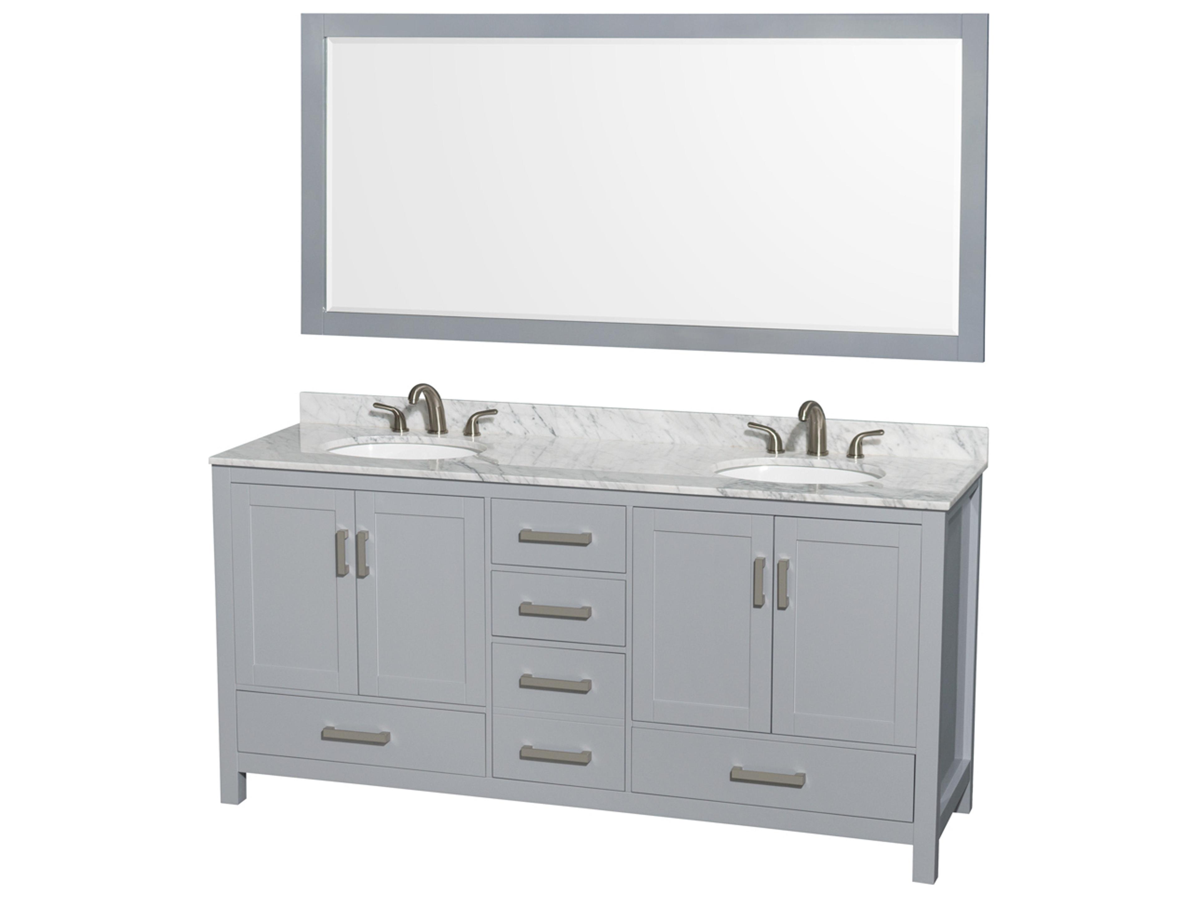 Wyndham Collection Sheffield 72" Gray Vanity