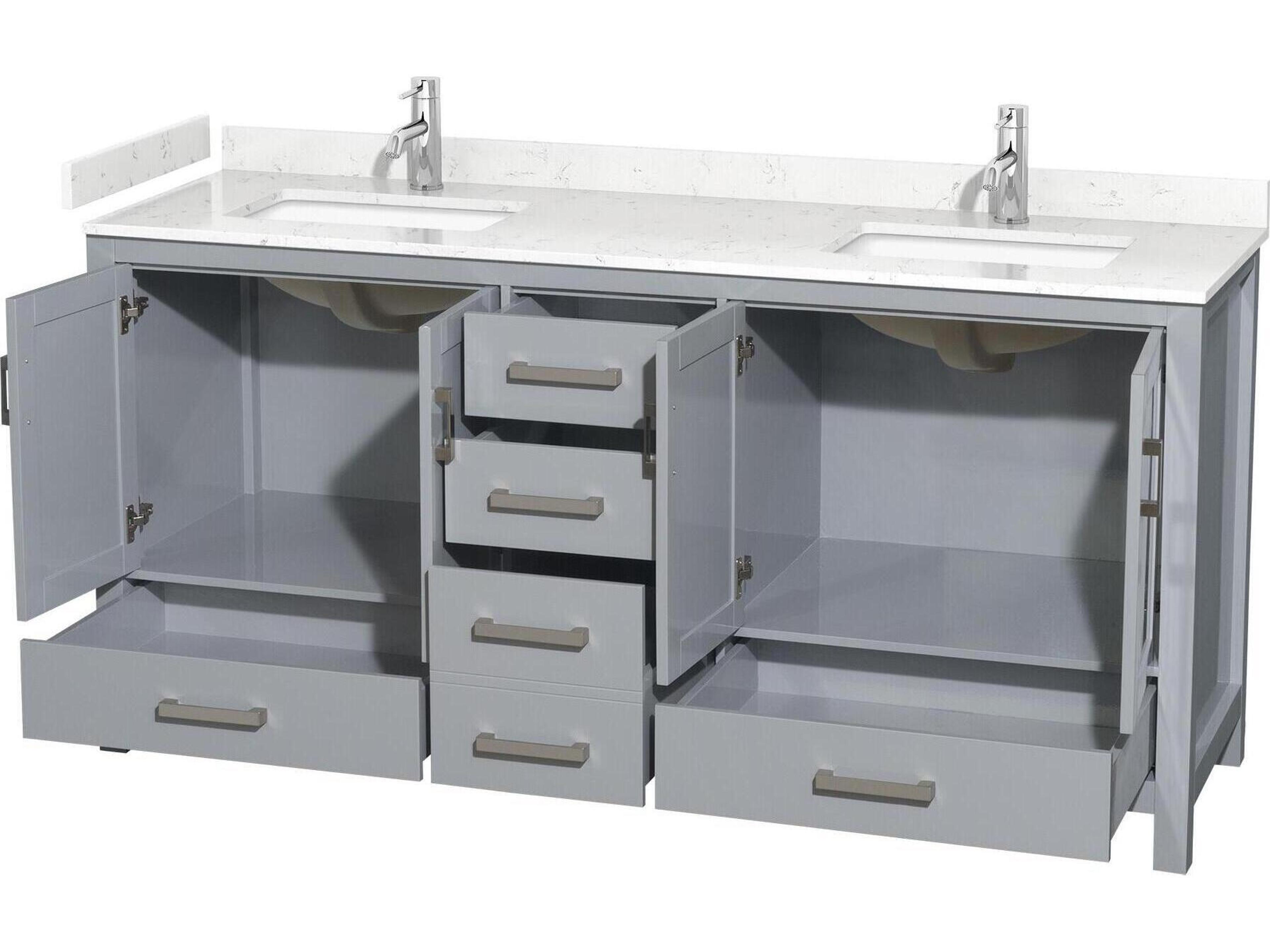 Wyndham Collection Sheffield 72" Gray Vanity
