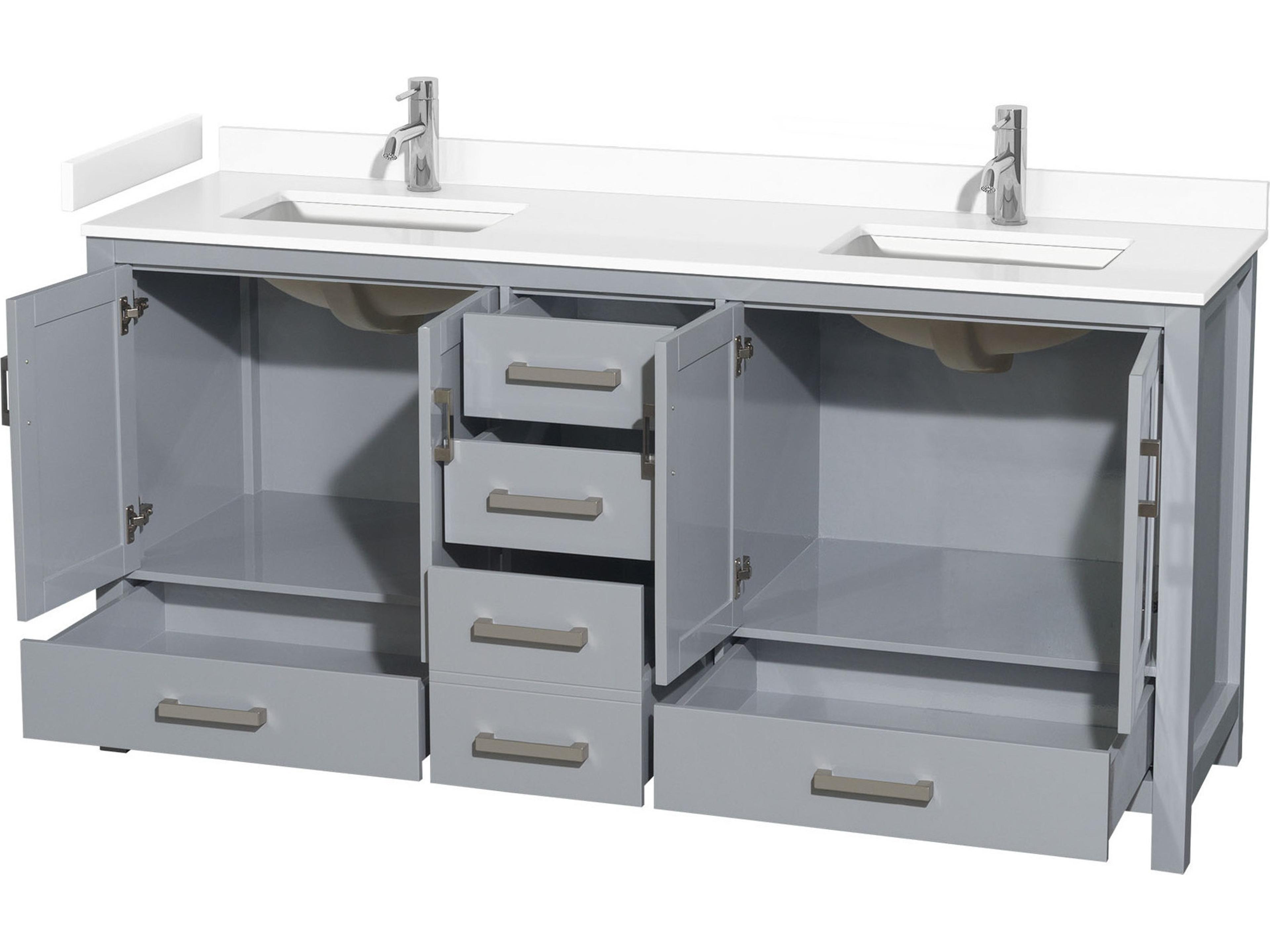 Wyndham Collection Sheffield 72" Gray Vanity