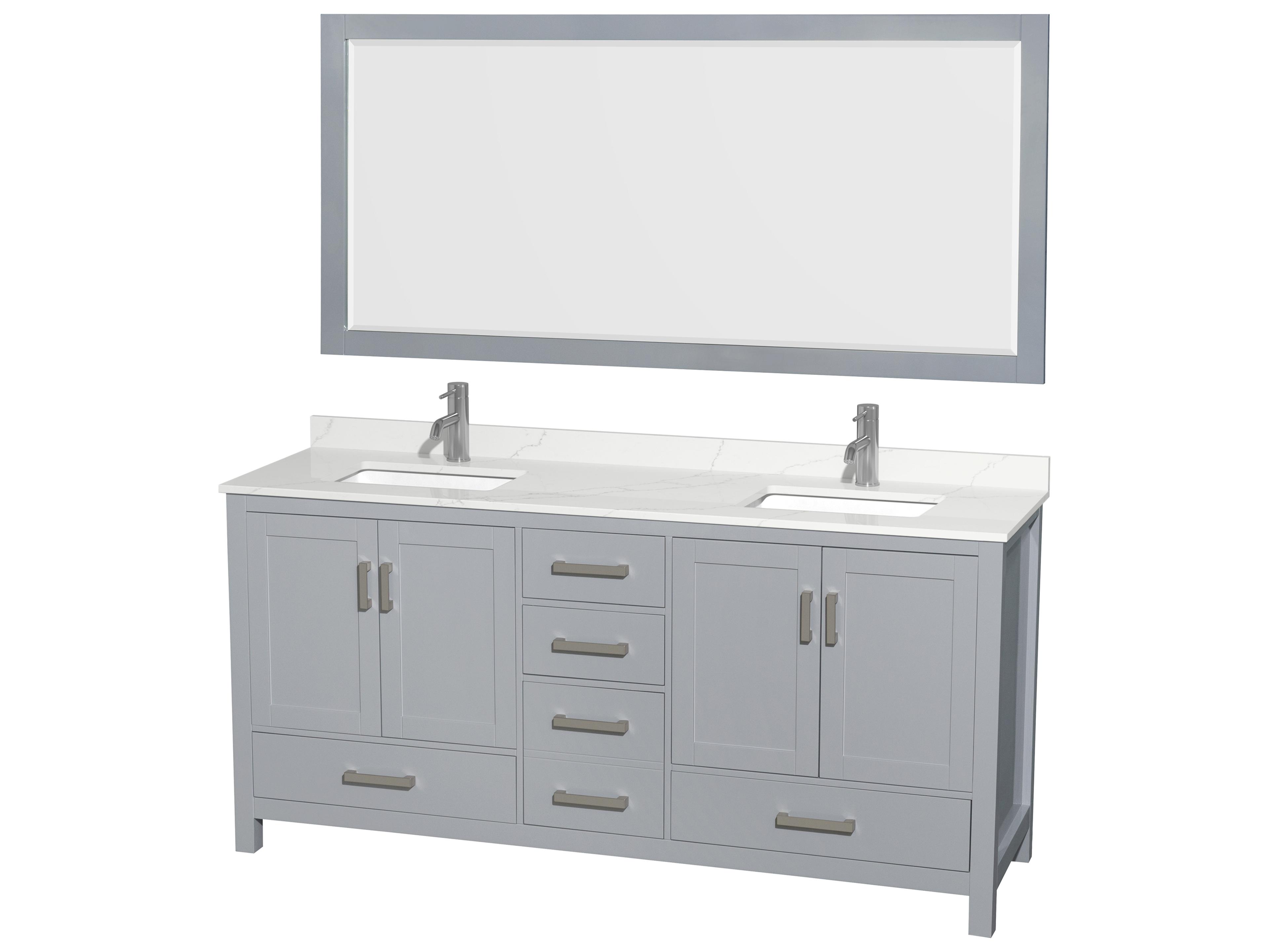 Sheffield 72" Gray Vanity with 70" Mirror