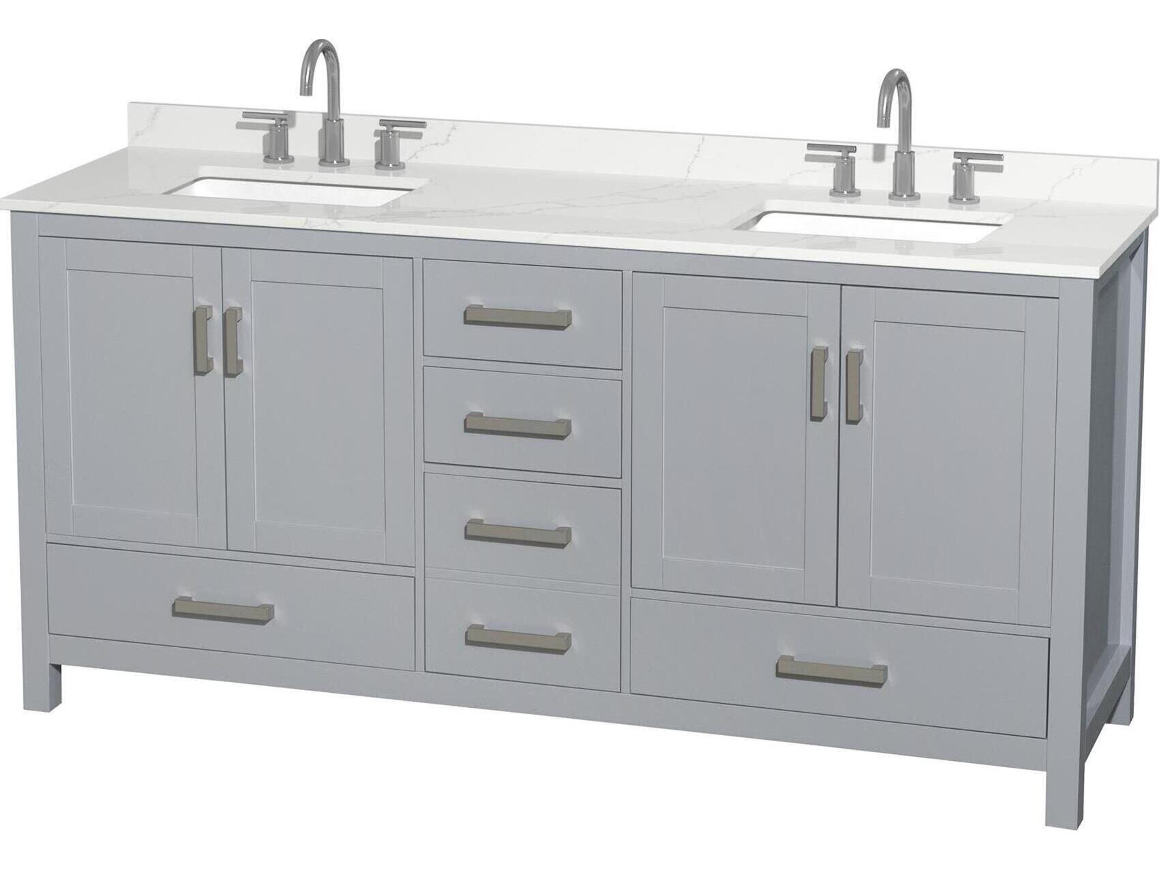 Wyndham Collection Sheffield 72" Gray Vanity