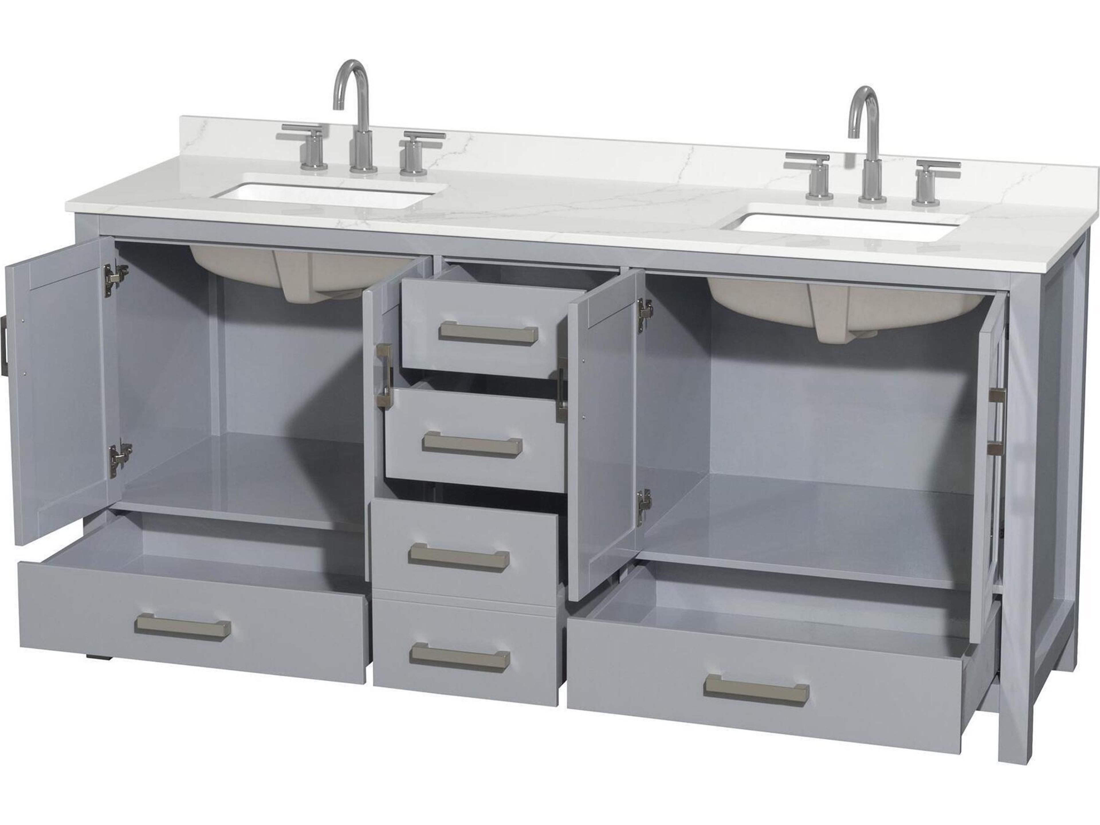 Wyndham Collection Sheffield 72" Gray Vanity