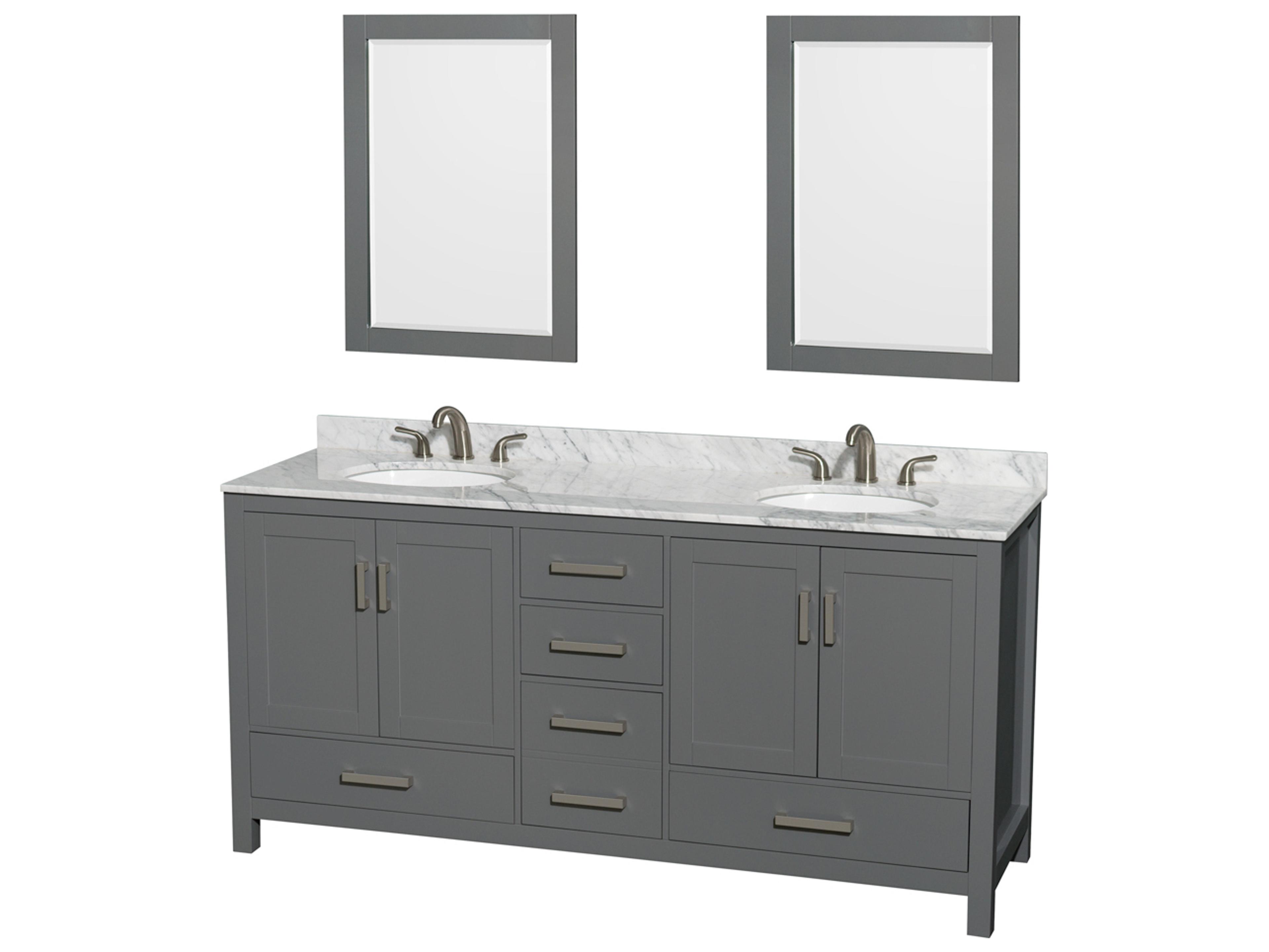 Wyndham Collection Sheffield 72" Dark Gray Vanity