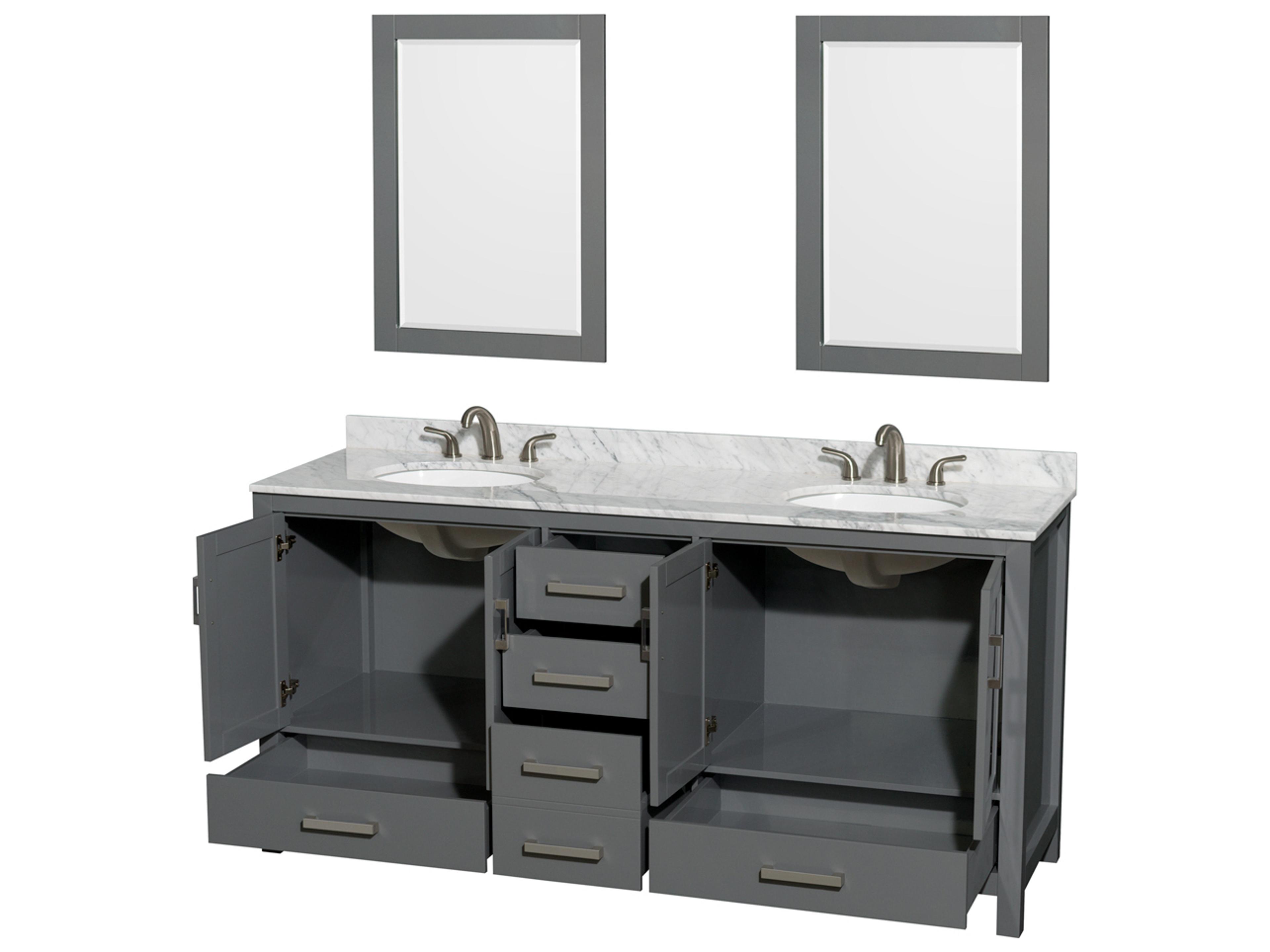 Wyndham Collection Sheffield 72" Dark Gray Vanity