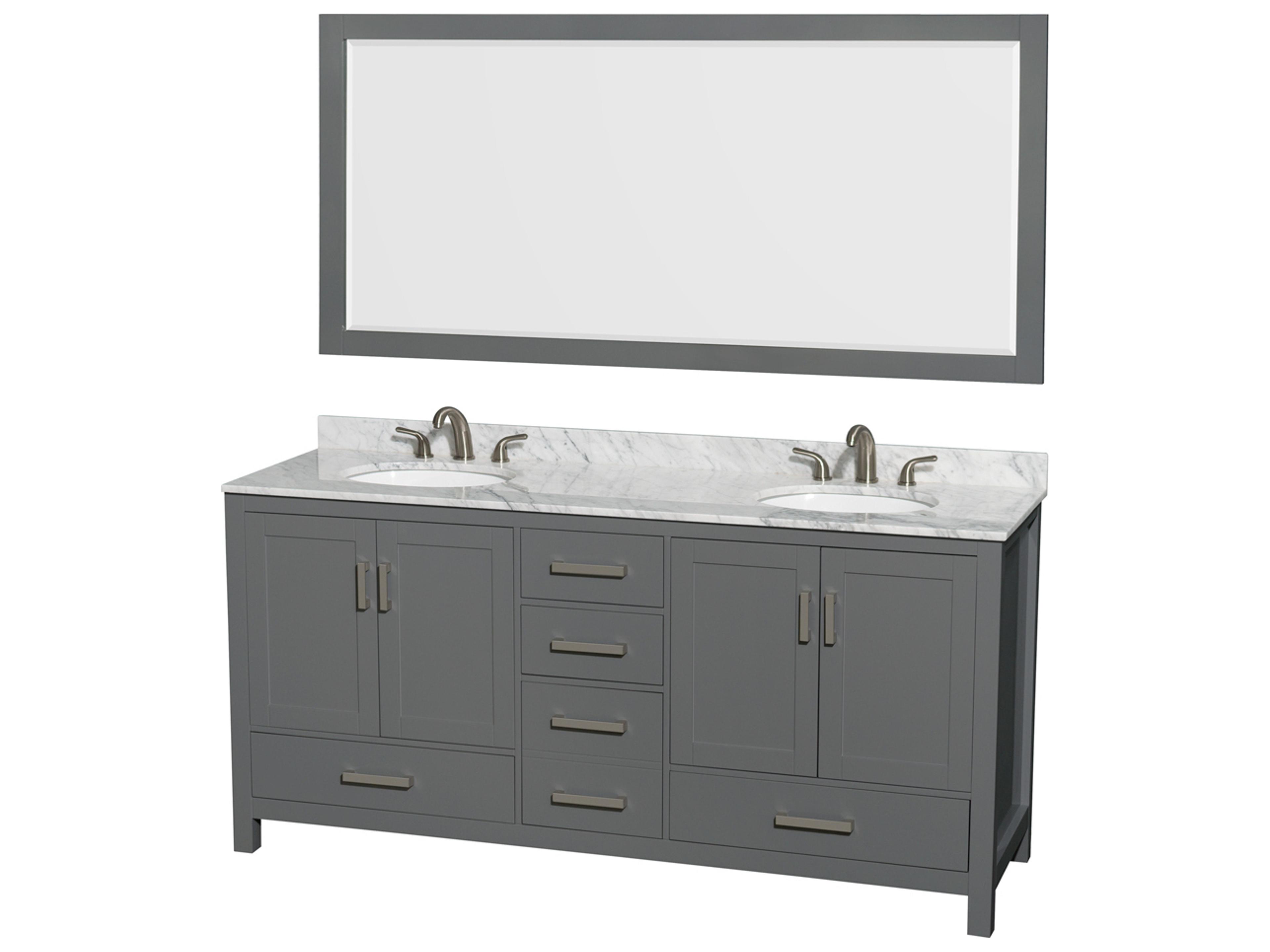 Wyndham Collection Sheffield 72" Dark Gray Vanity