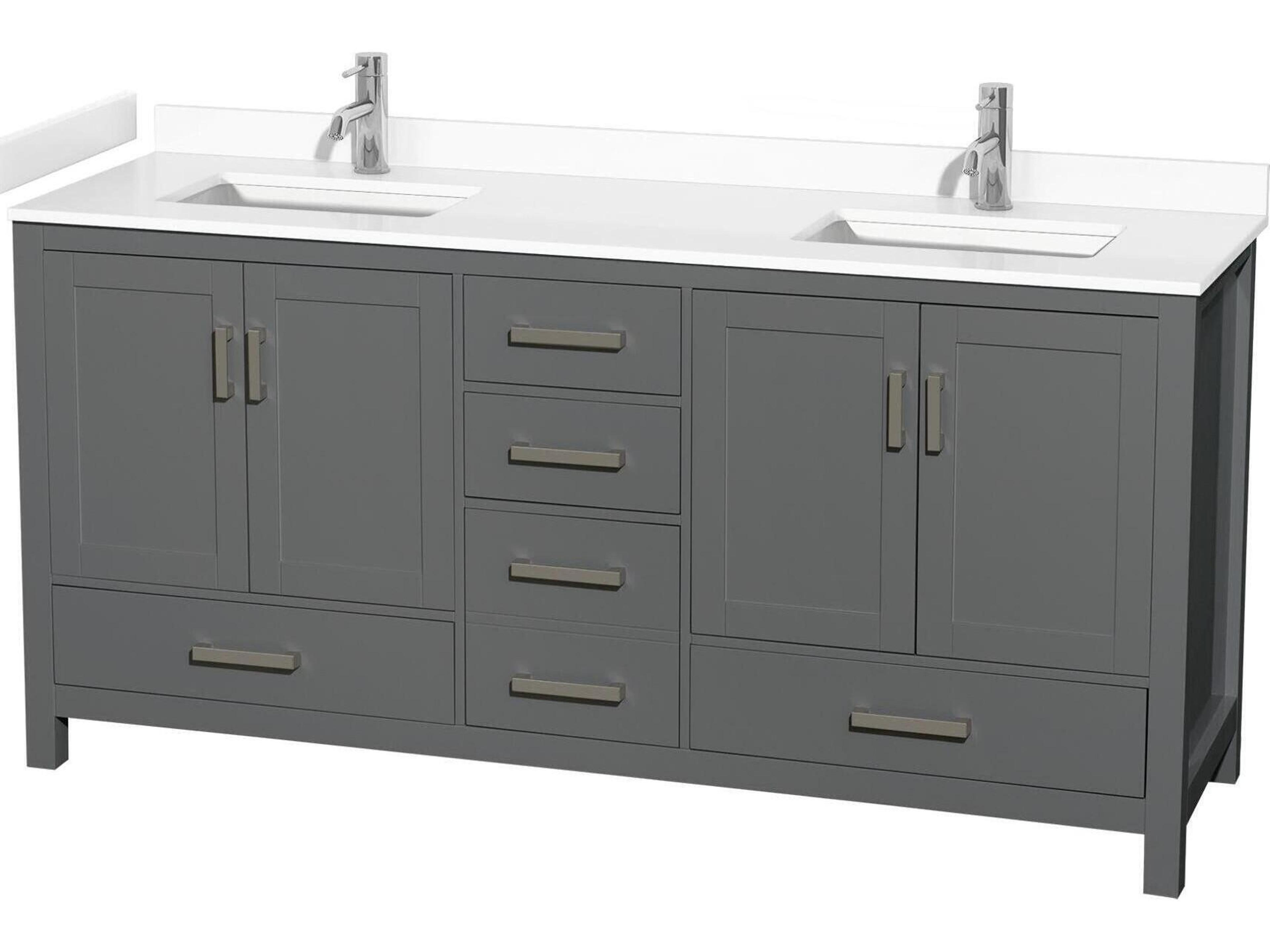Wyndham Collection Sheffield 72" Dark Gray Vanity