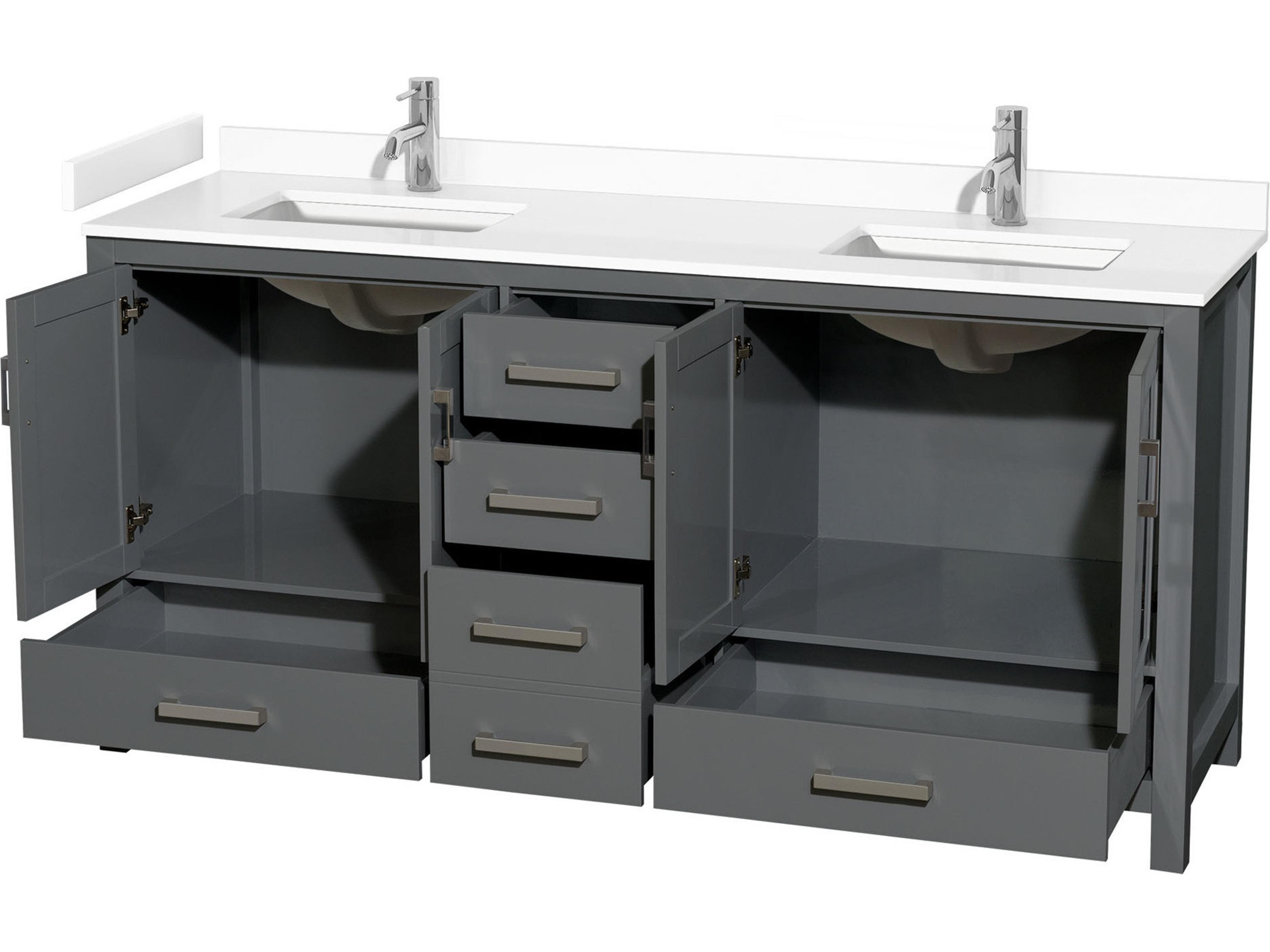 Wyndham Collection Sheffield 72" Dark Gray Vanity