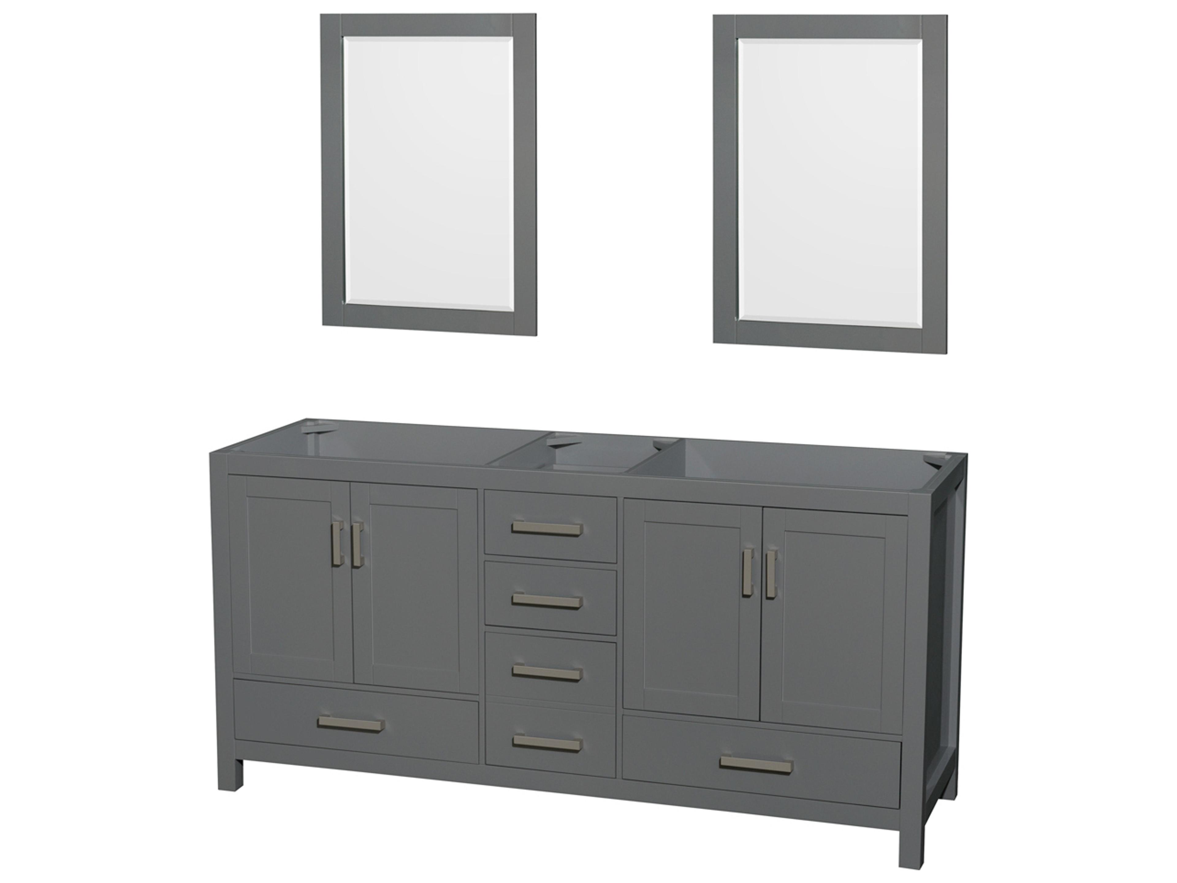 Wyndham Collection Sheffield 72" Dark Gray Vanity
