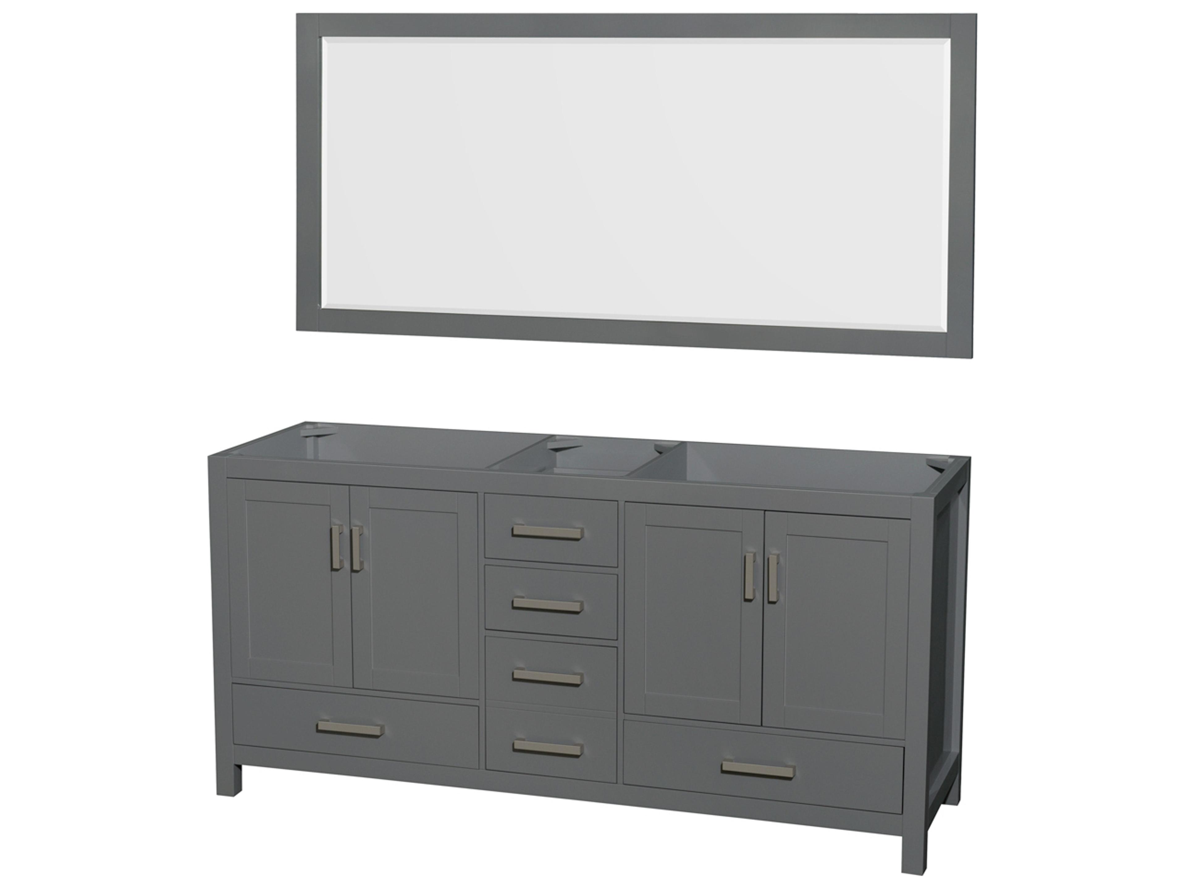 Wyndham Collection Sheffield 72" Dark Gray Vanity
