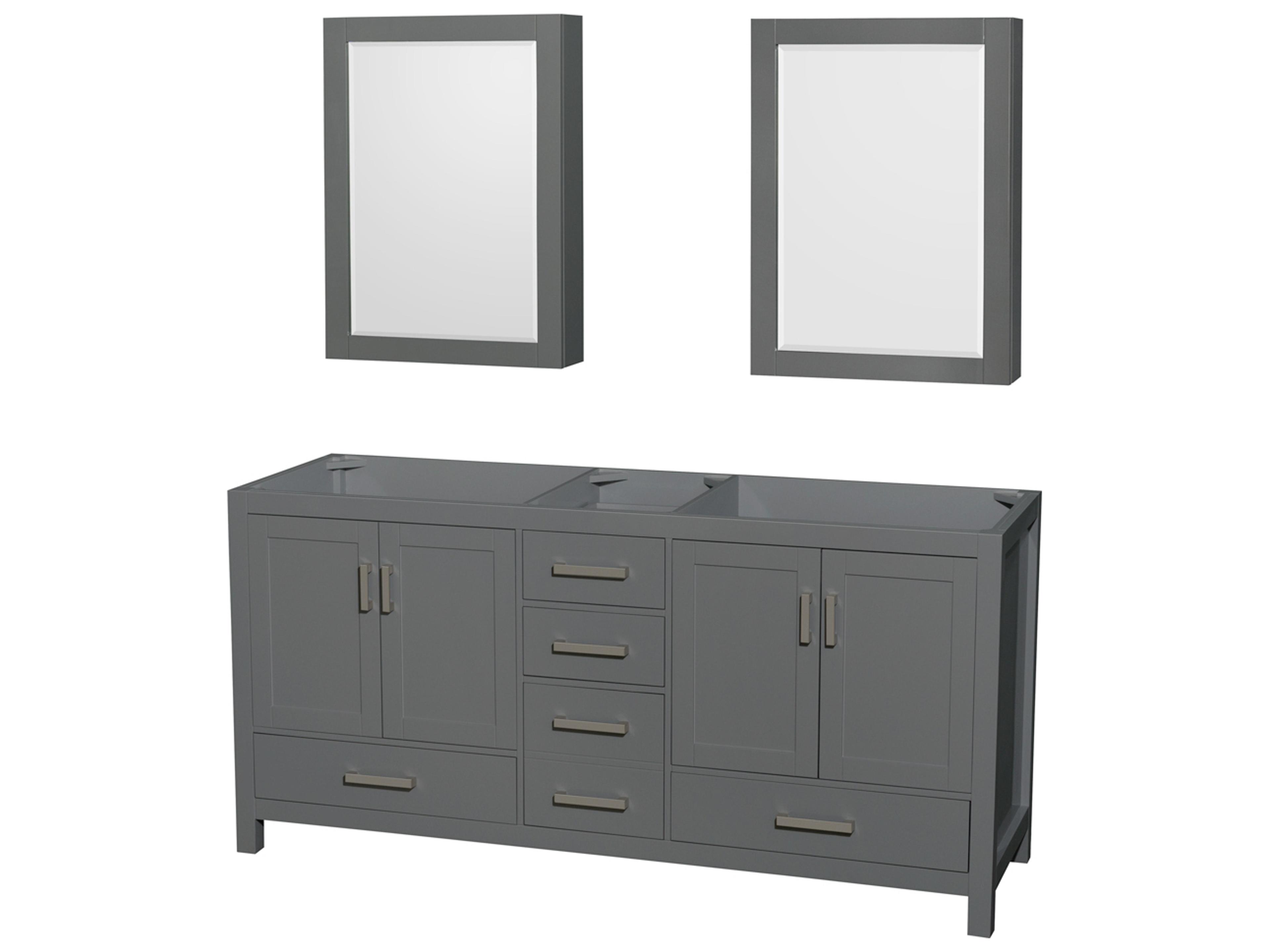 Wyndham Collection Sheffield 72" Dark Gray Vanity