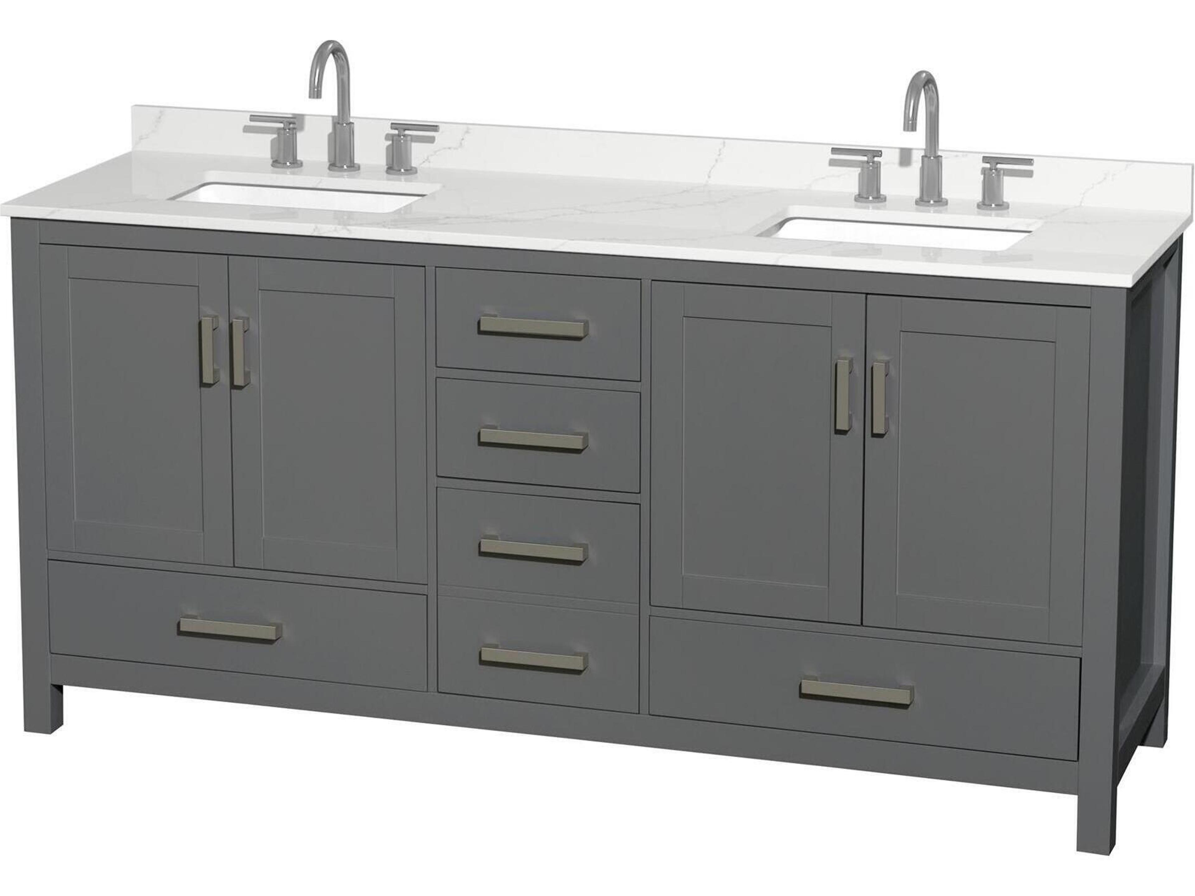 Wyndham Collection Sheffield 72" Dark Gray Vanity