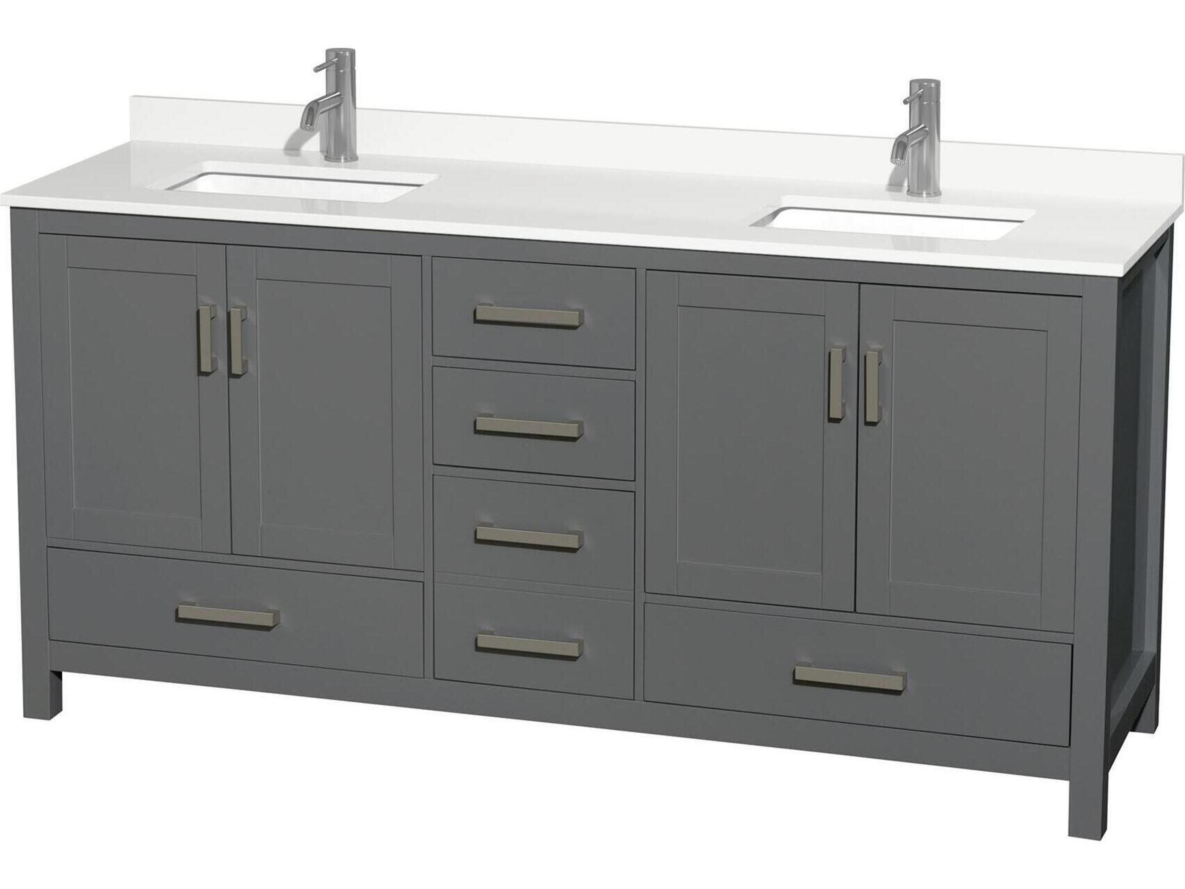 Wyndham Collection Sheffield 72" Dark Gray Vanity