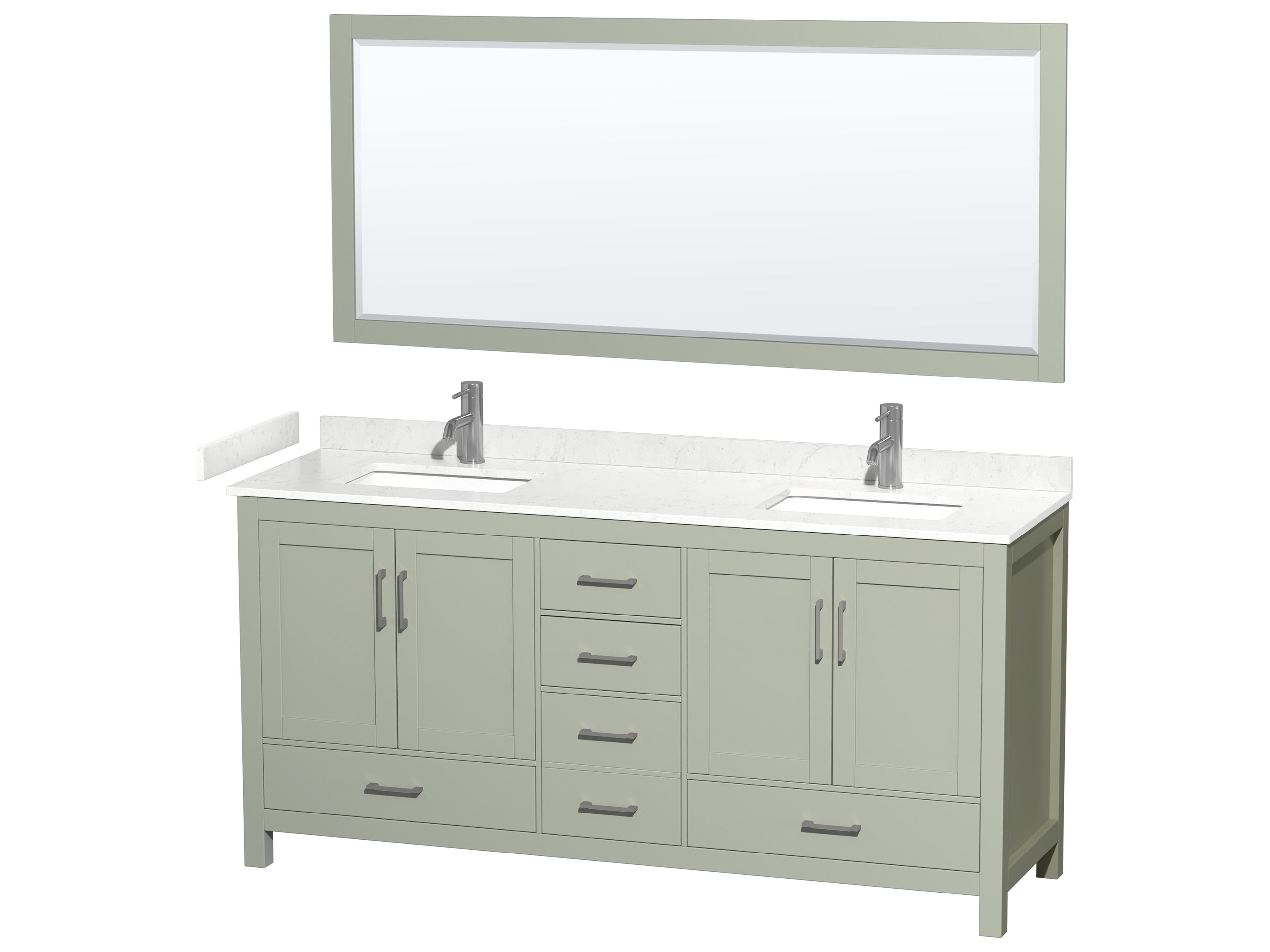 Sheffield 72" Light Green Vanity with 70" Mirror