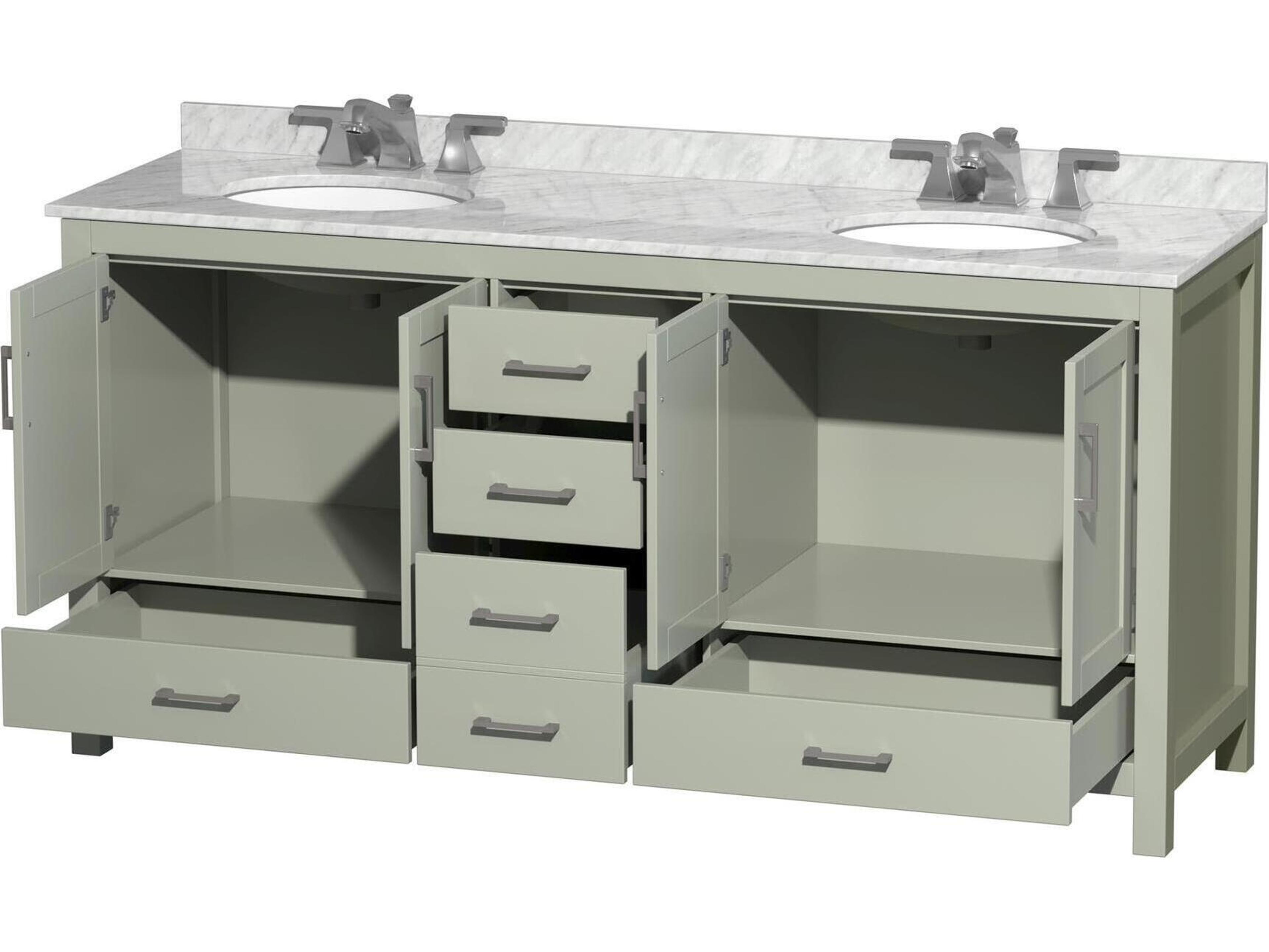 Wyndham Collection Sheffield 72" Light Green Vanity