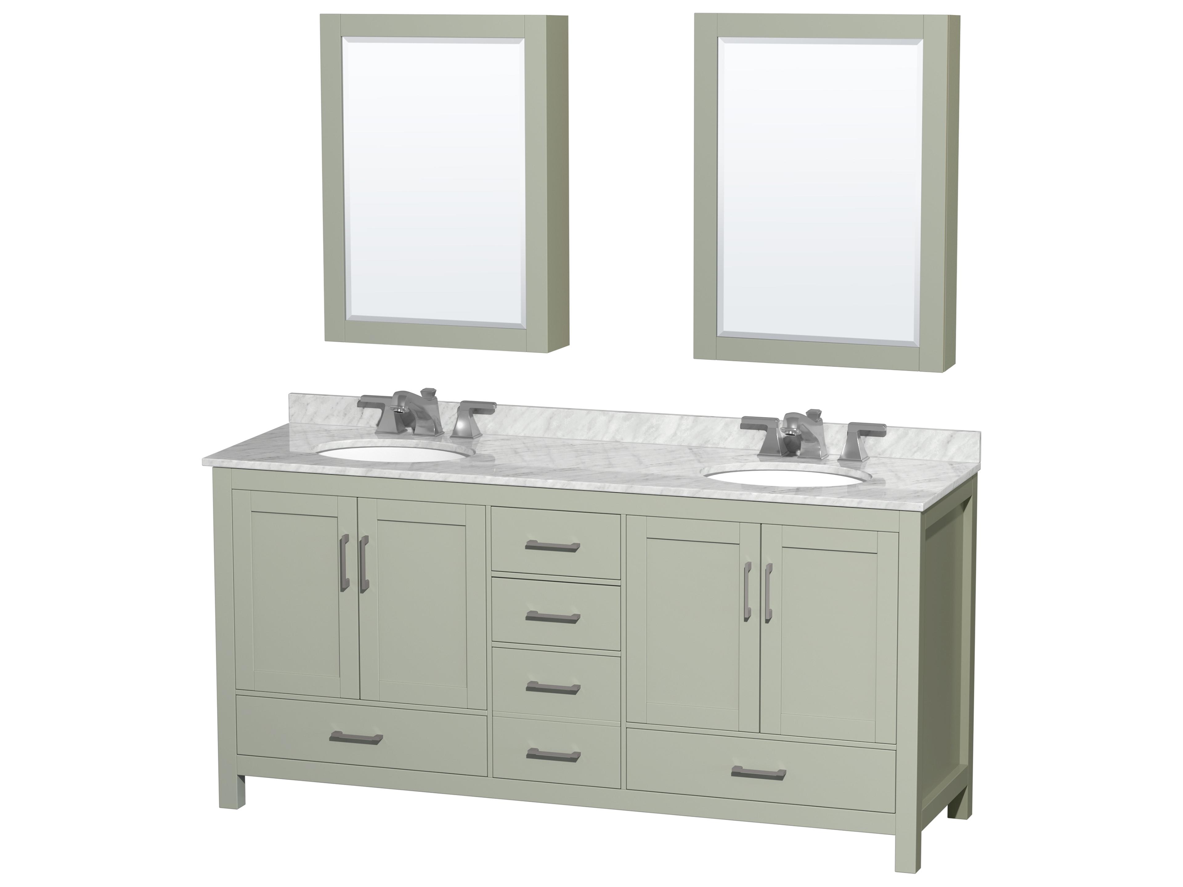 Wyndham Collection Sheffield 72" Light Green Vanity