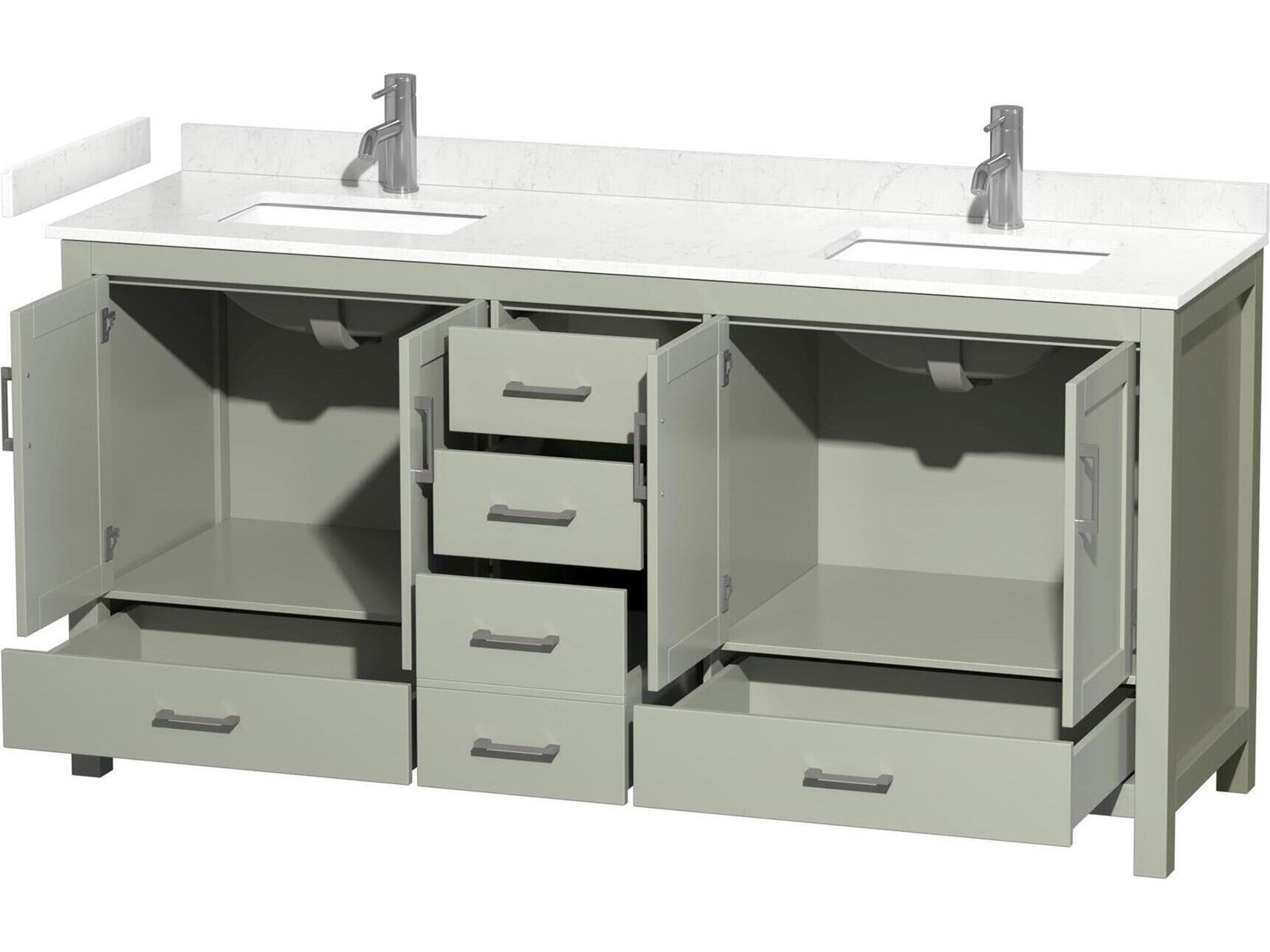 Wyndham Collection Sheffield 72" Light Green Vanity