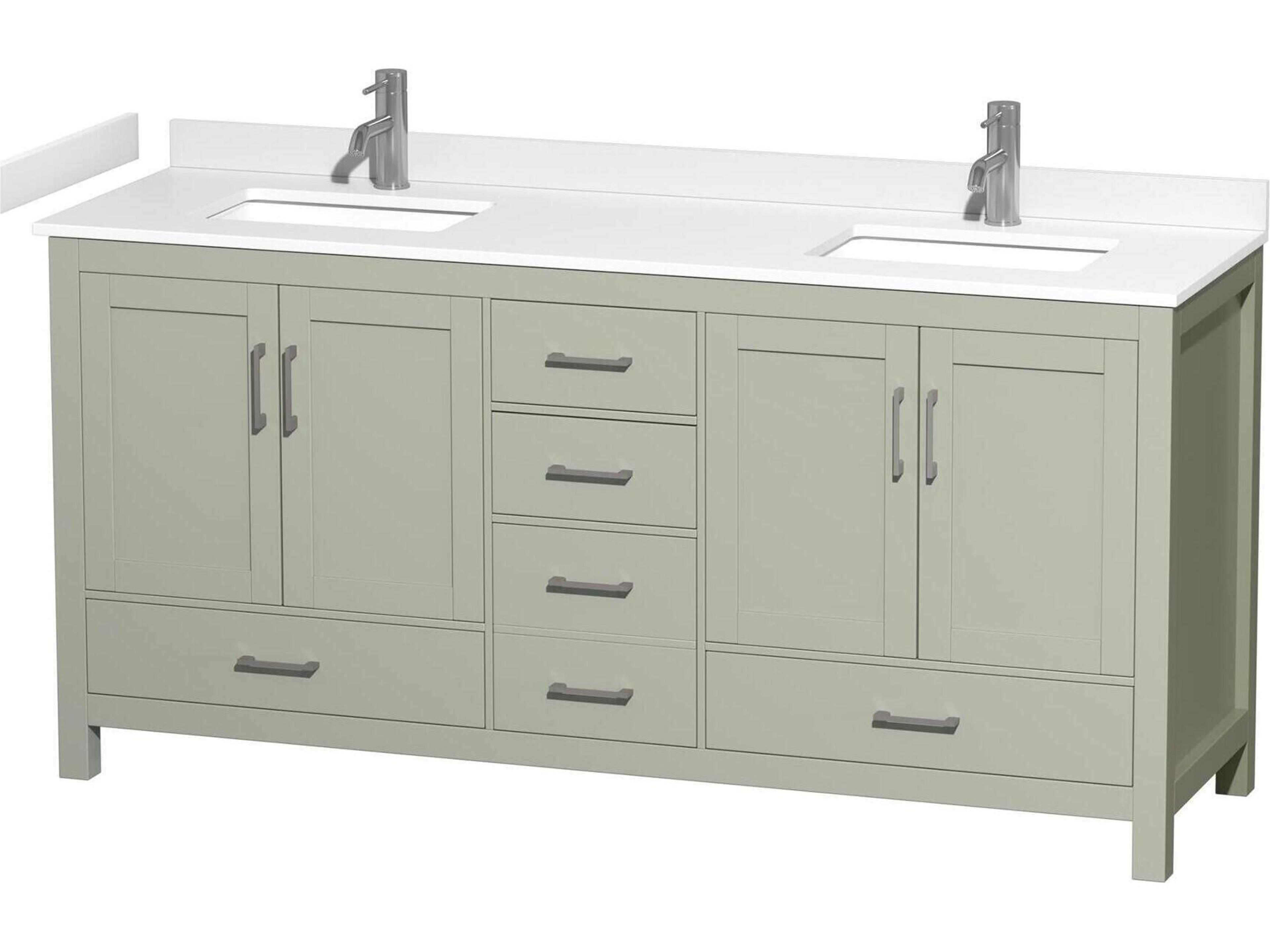 Wyndham Collection Sheffield 72" Light Green Vanity
