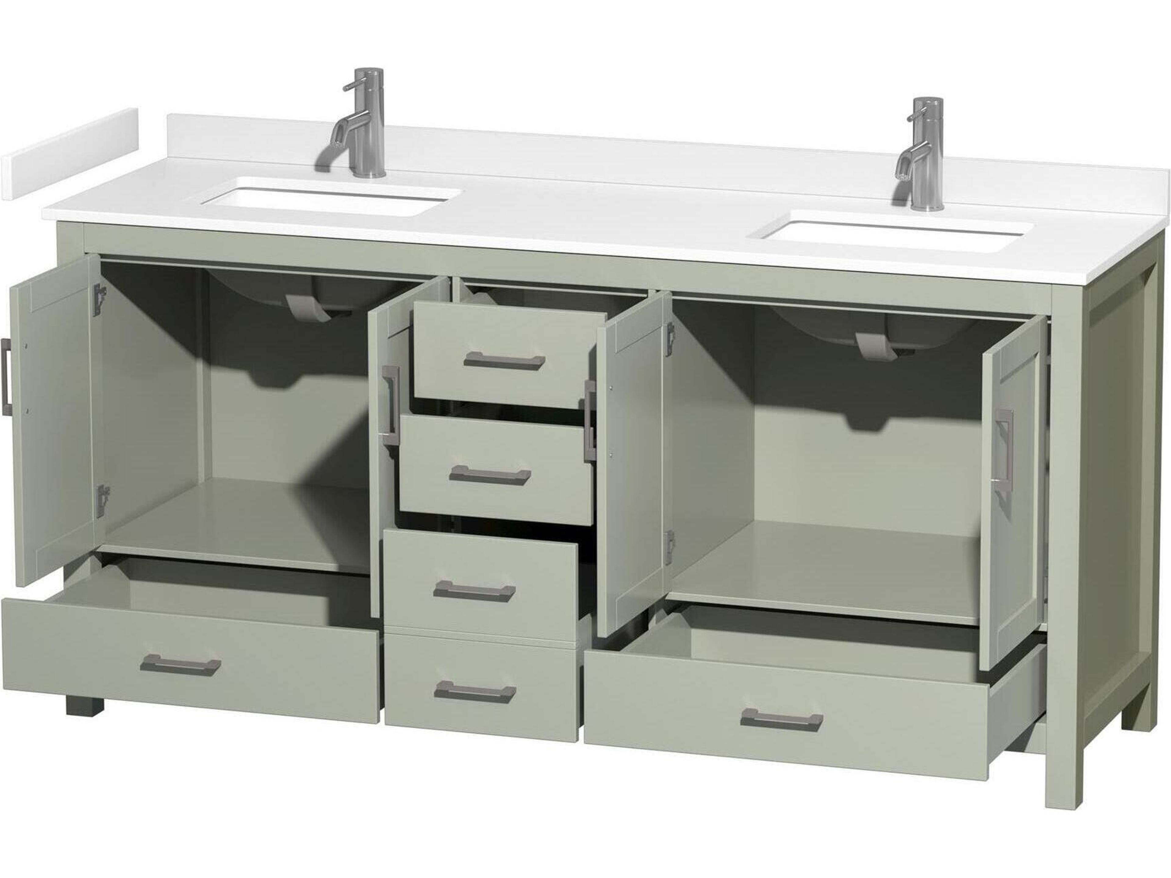 Wyndham Collection Sheffield 72" Light Green Vanity