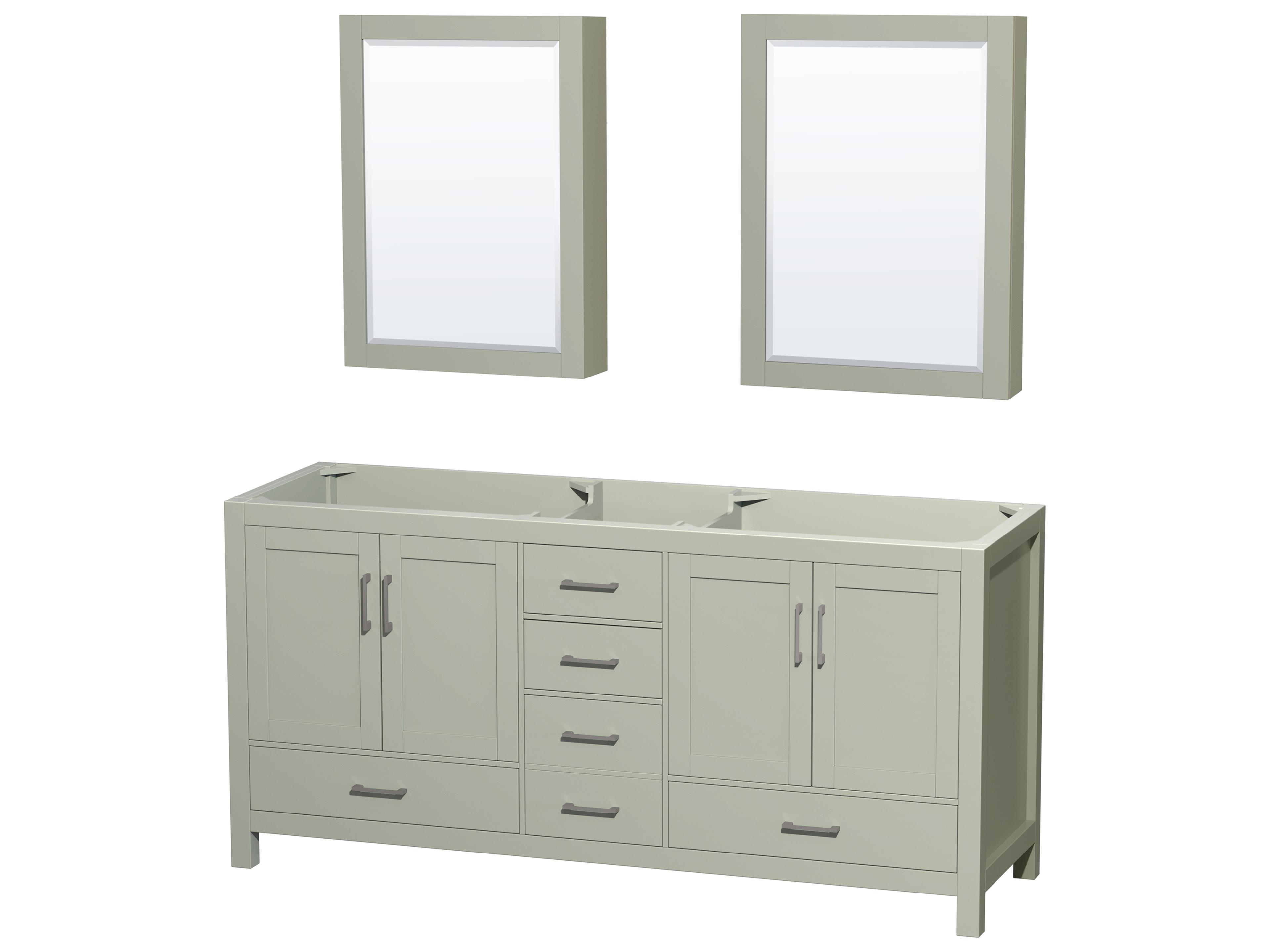 Wyndham Collection Sheffield 72" Light Green Vanity