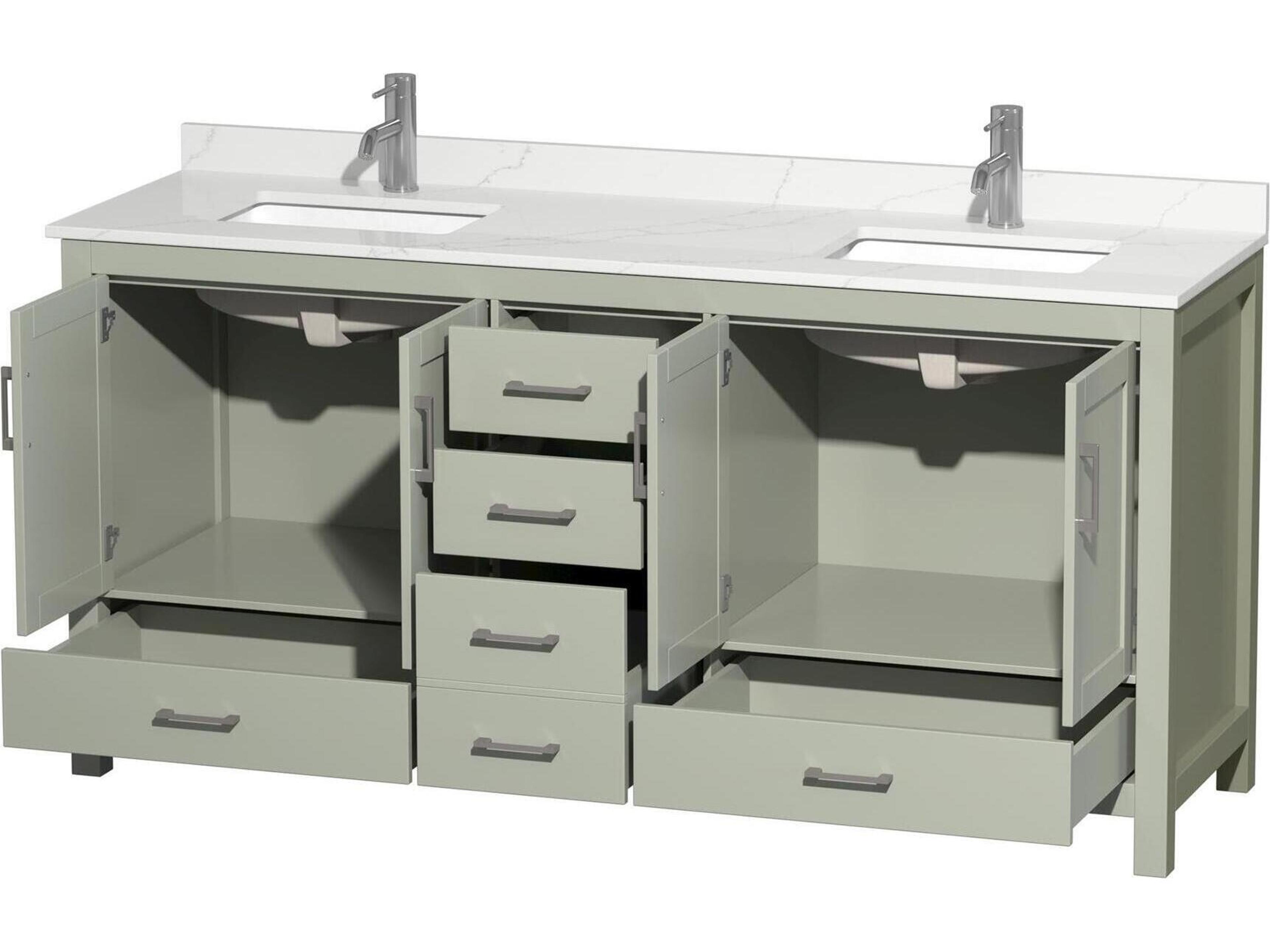 Wyndham Collection Sheffield 72" Light Green Vanity