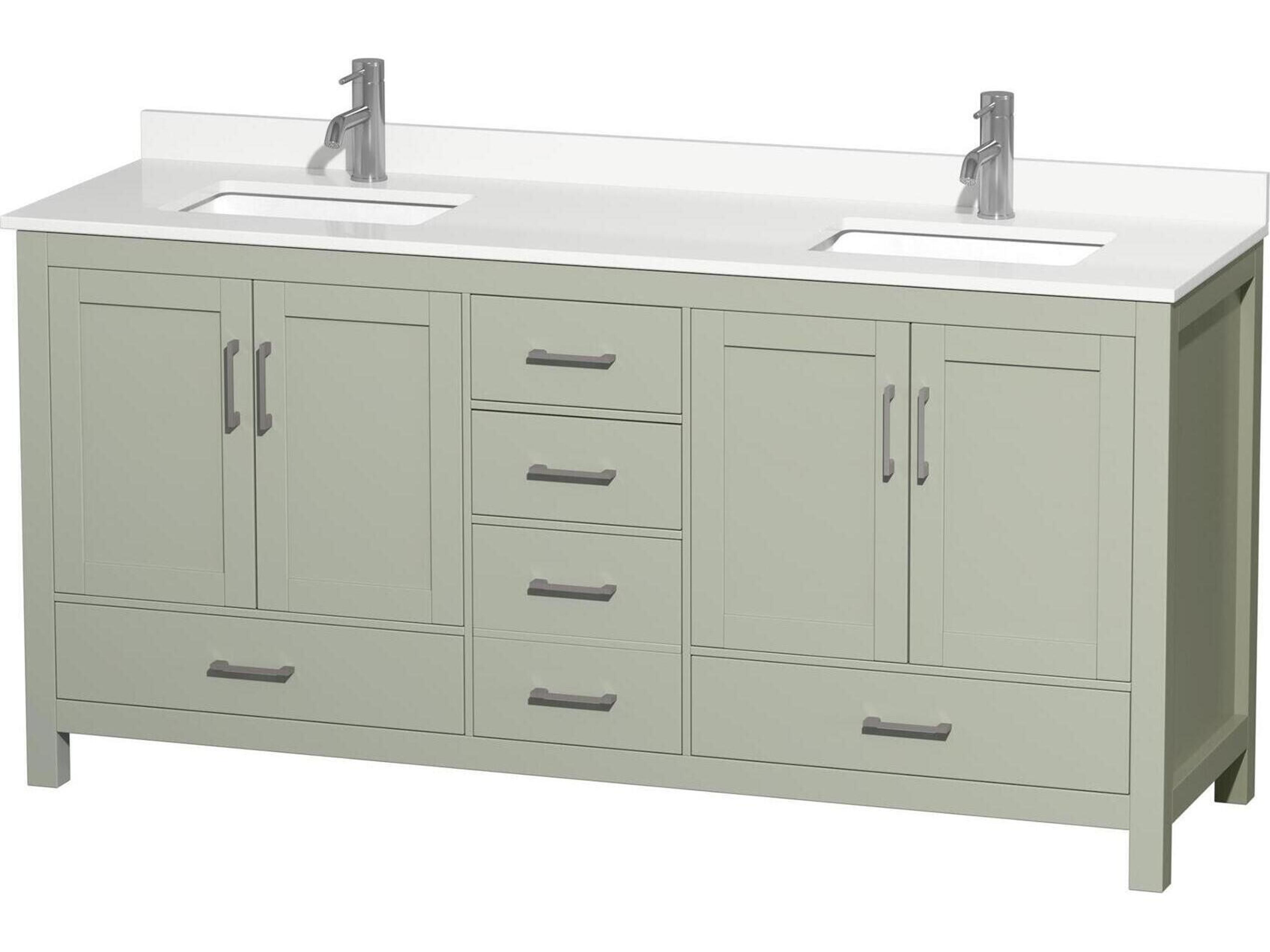 Wyndham Collection Sheffield 72" Light Green Vanity