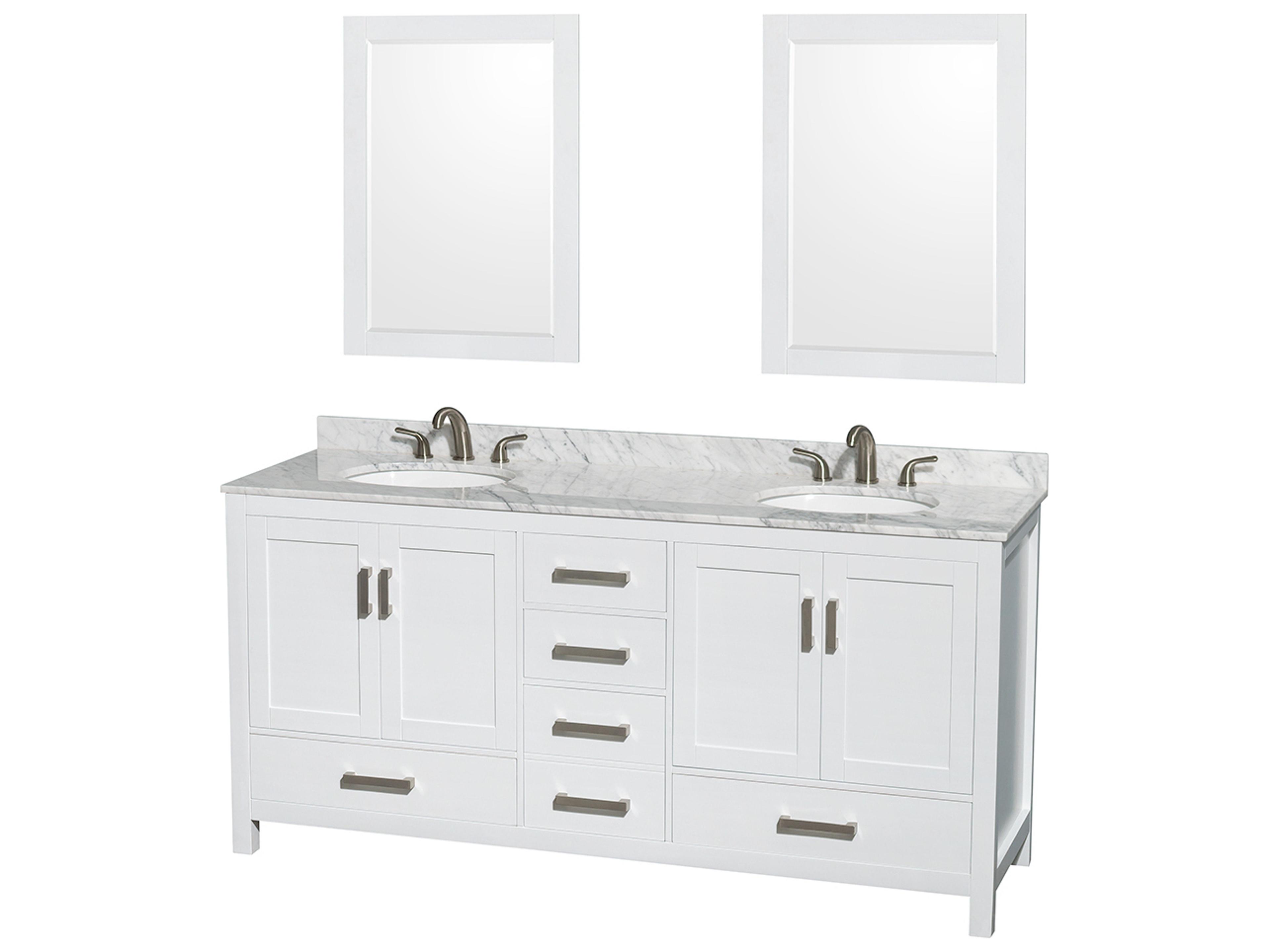 Wyndham Collection Sheffield 72" White Vanity